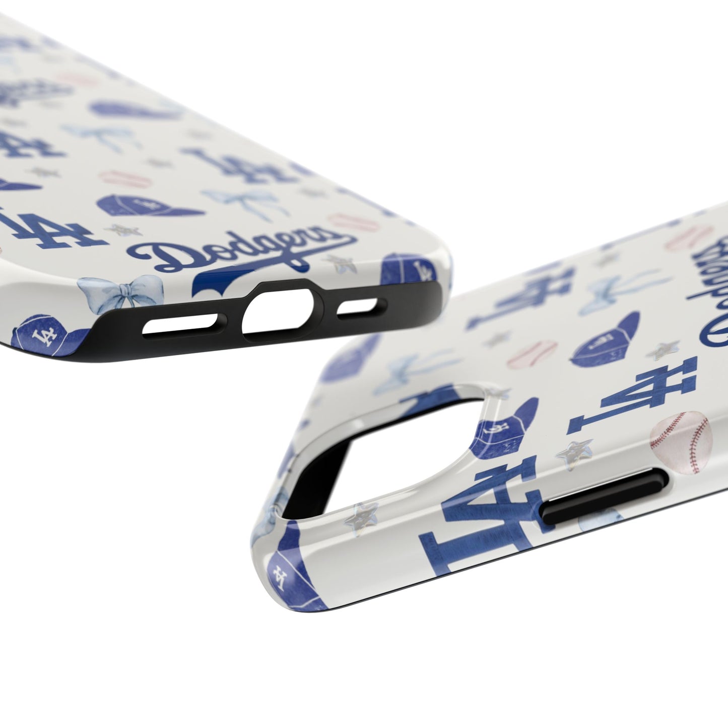 Los Angeles Dodgers Pattern Tough Phone Case — Blue Logo Baseball Design