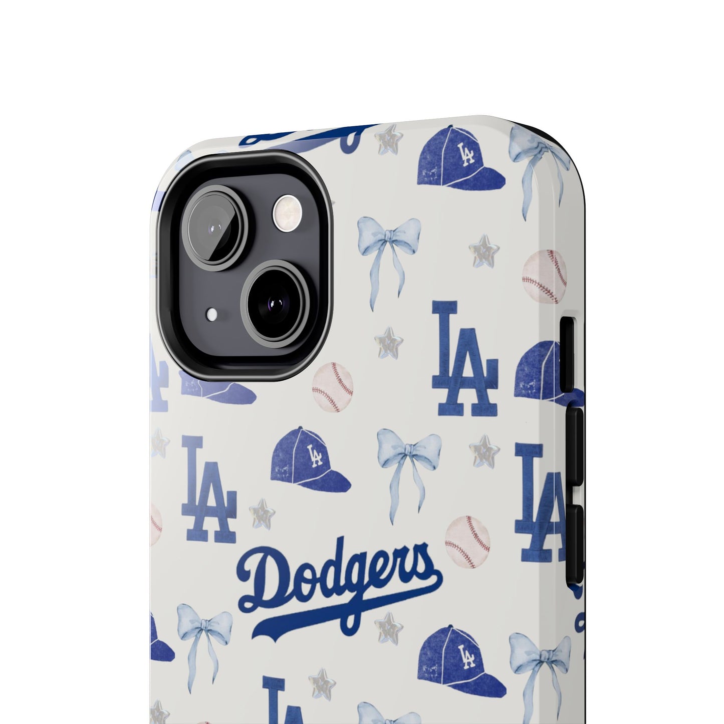 Los Angeles Dodgers Pattern Tough Phone Case — Blue Logo Baseball Design