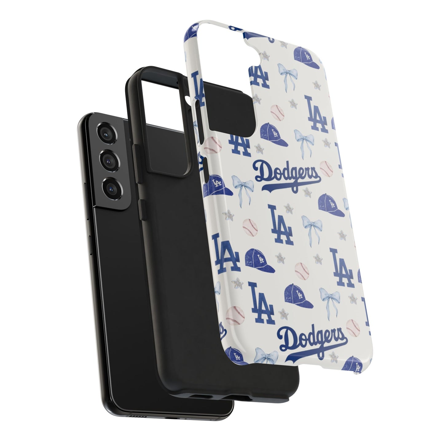 Los Angeles Dodgers Pattern Tough Phone Case — Blue Logo Baseball Design