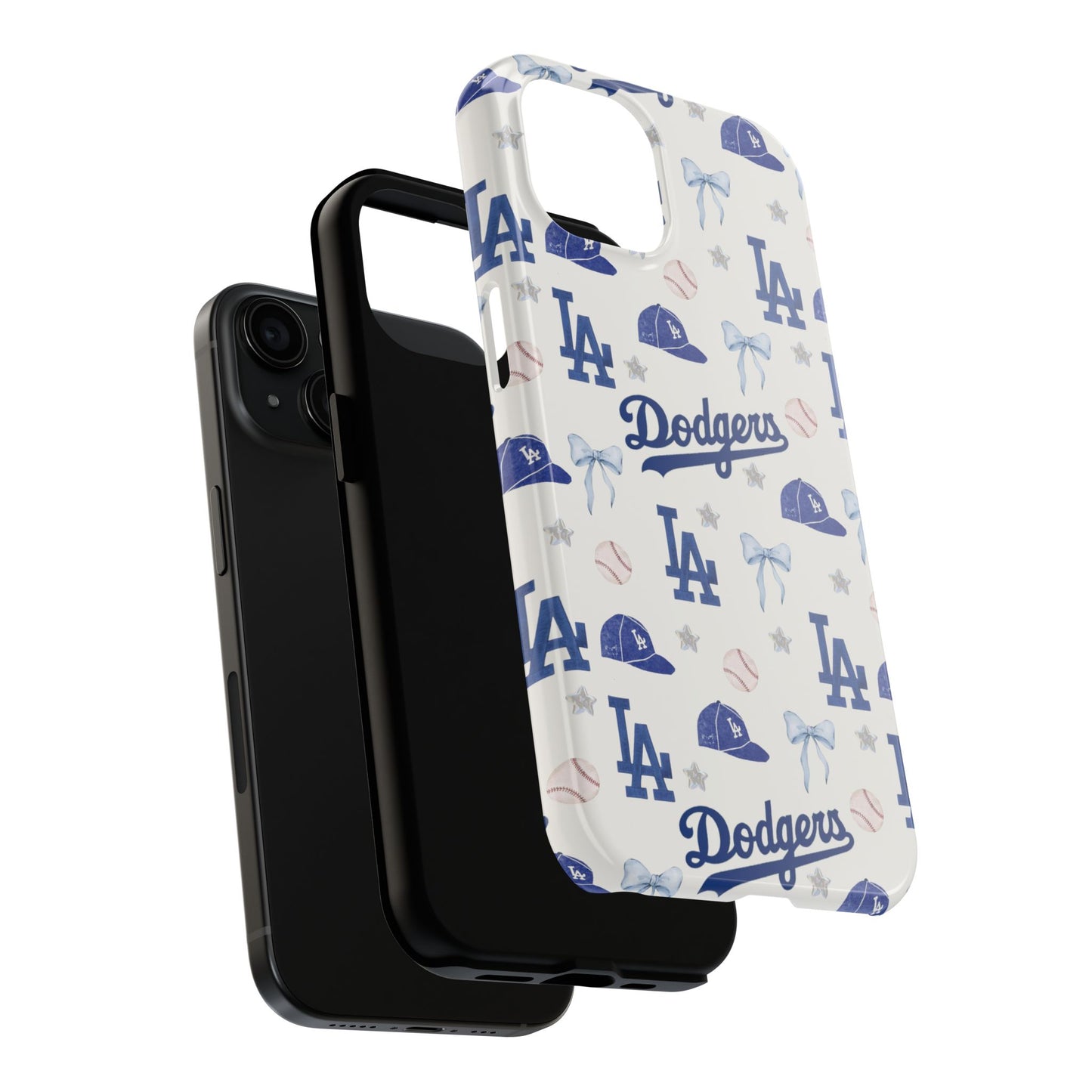 Los Angeles Dodgers Pattern Tough Phone Case — Blue Logo Baseball Design