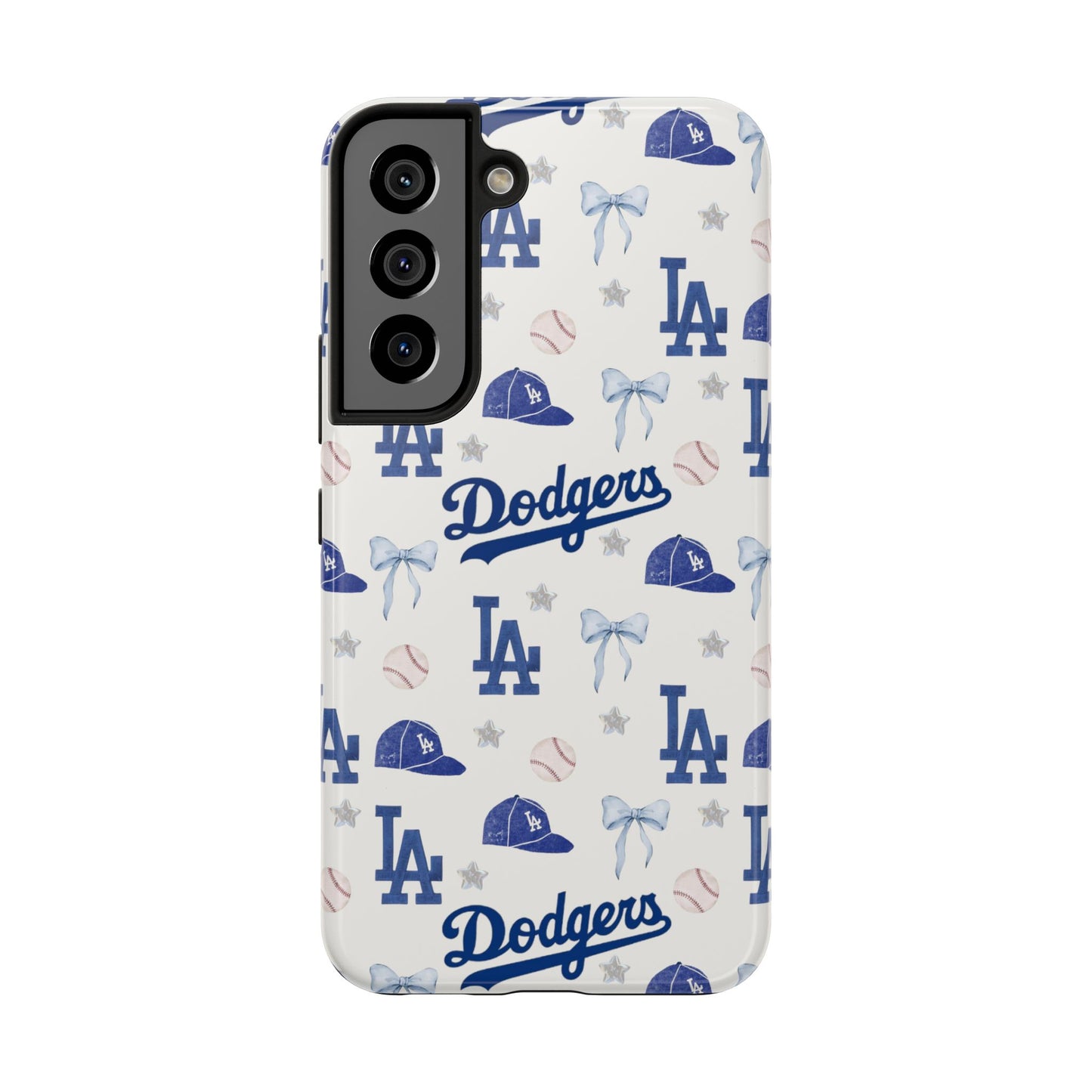 Los Angeles Dodgers Pattern Tough Phone Case — Blue Logo Baseball Design