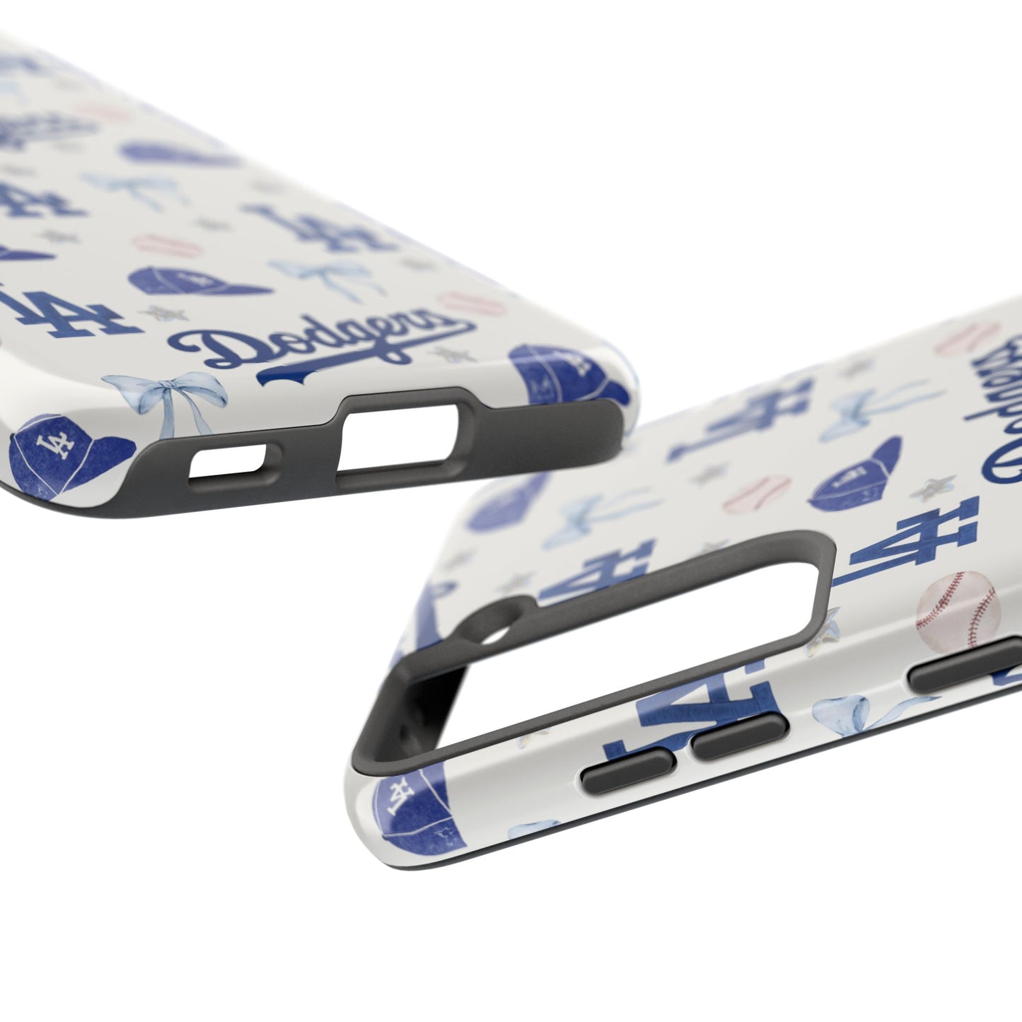 Los Angeles Dodgers Pattern Tough Phone Case — Blue Logo Baseball Design