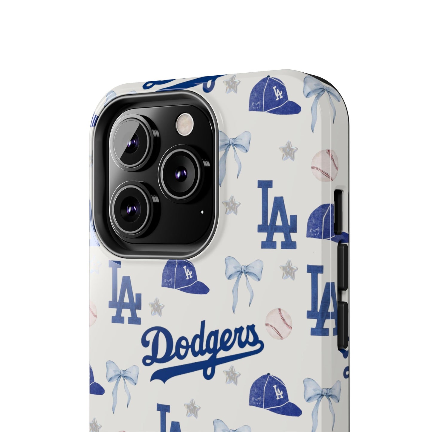 Los Angeles Dodgers Pattern Tough Phone Case — Blue Logo Baseball Design