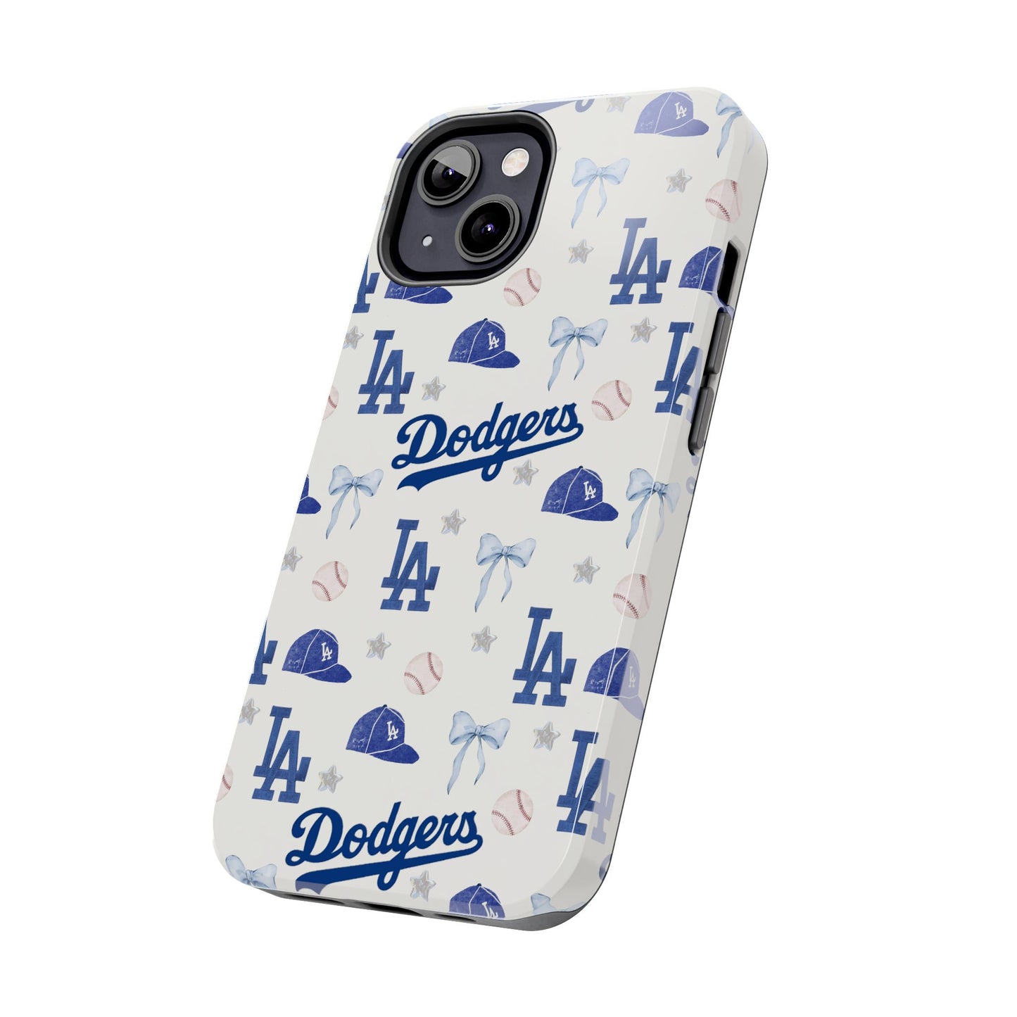 Los Angeles Dodgers Pattern Tough Phone Case — Blue Logo Baseball Design