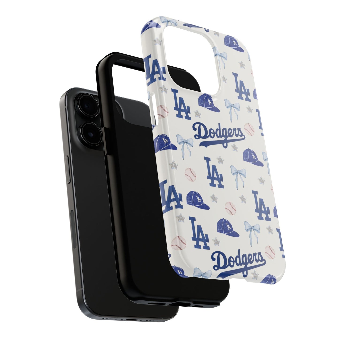 Los Angeles Dodgers Pattern Tough Phone Case — Blue Logo Baseball Design