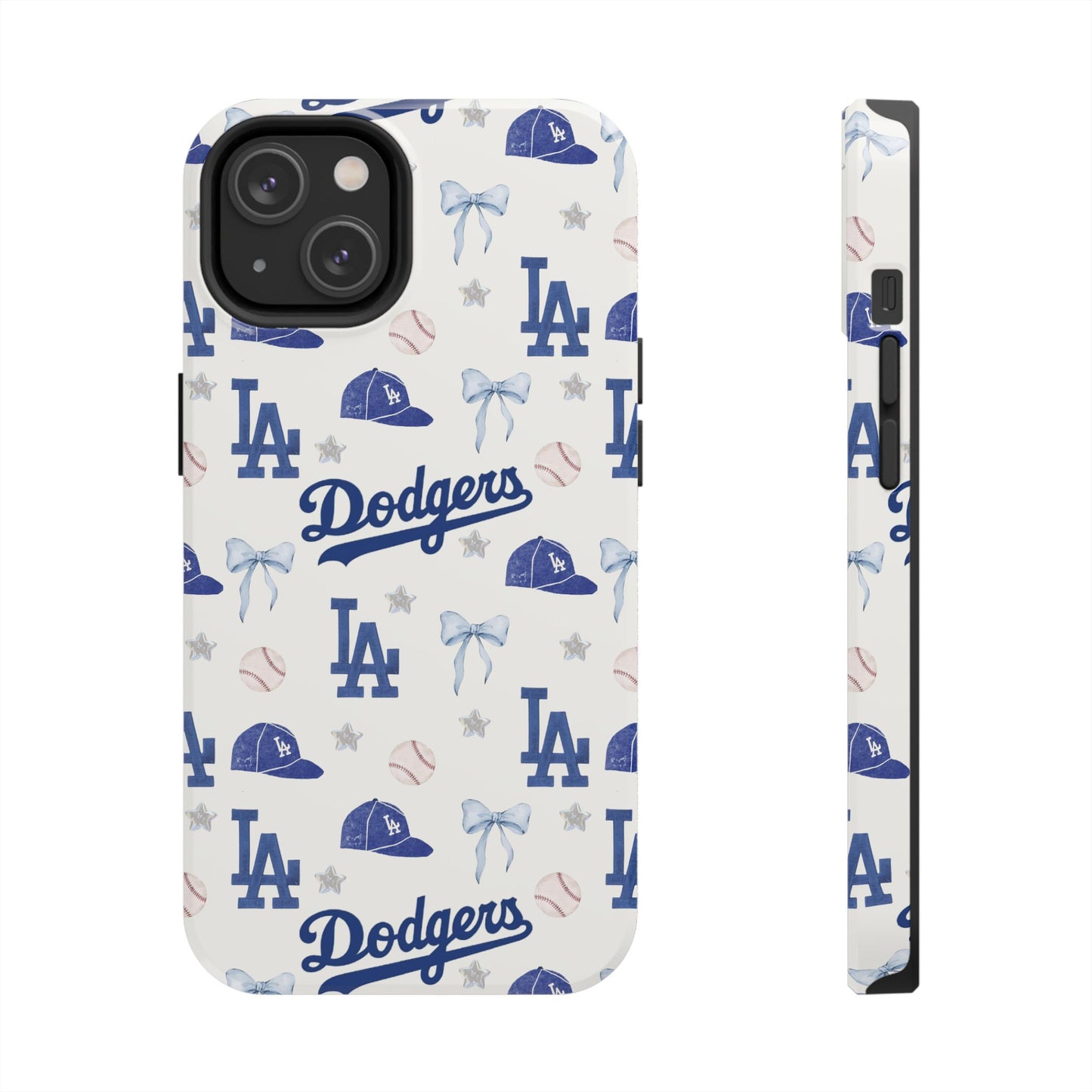 Los Angeles Dodgers Pattern Tough Phone Case — Blue Logo Baseball Design