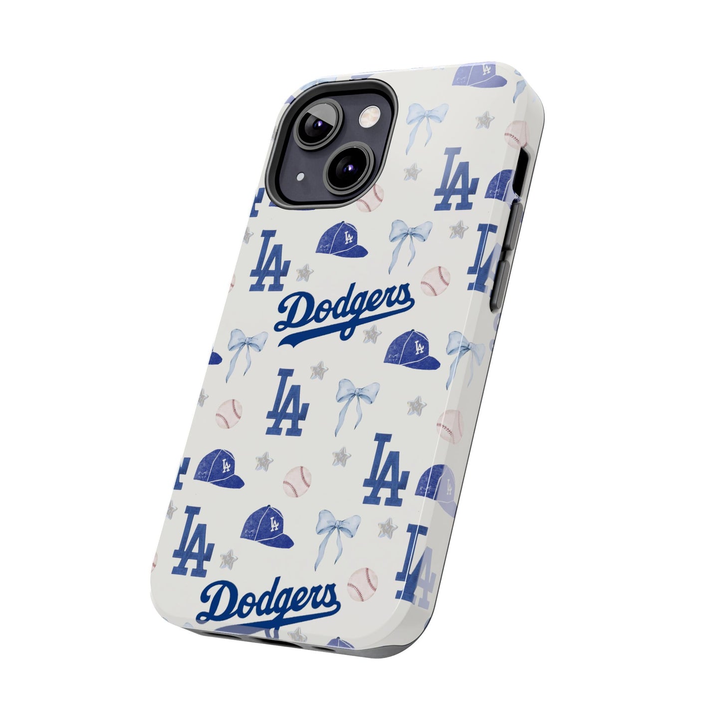 Los Angeles Dodgers Pattern Tough Phone Case — Blue Logo Baseball Design