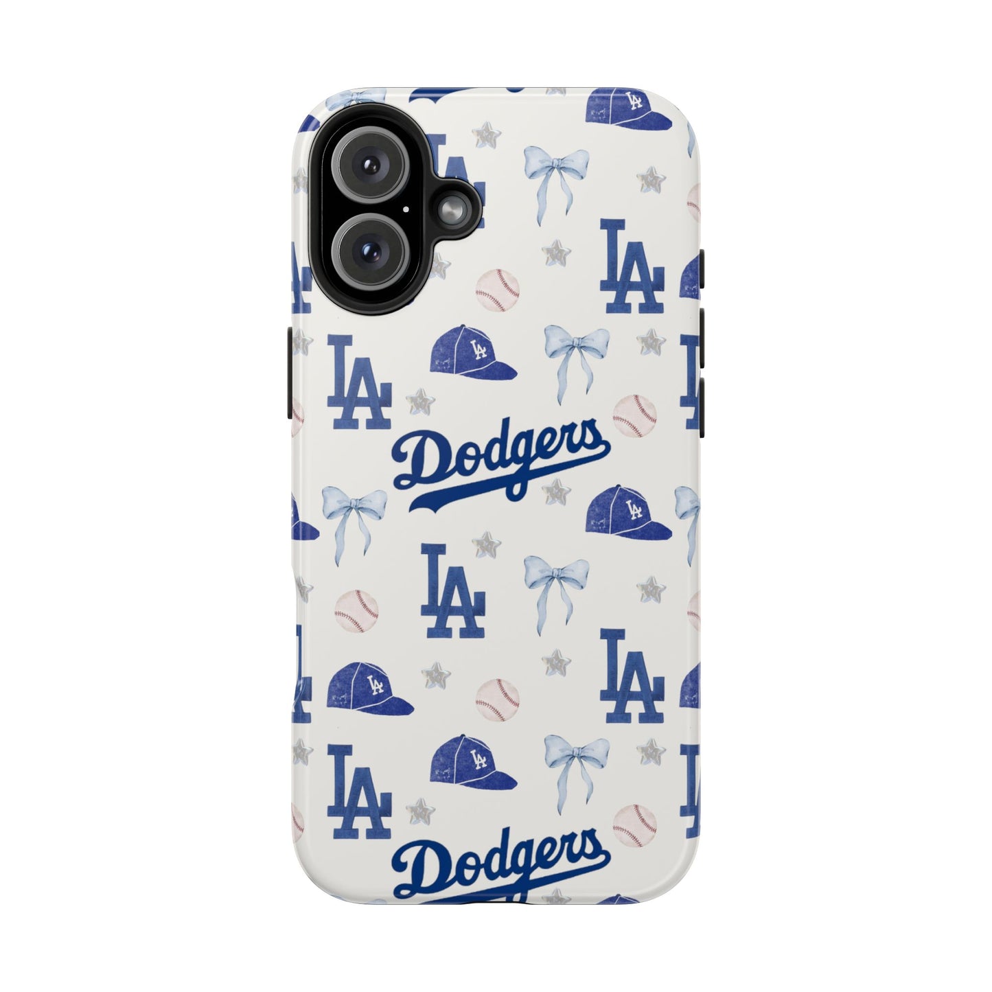 Los Angeles Dodgers Pattern Tough Phone Case — Blue Logo Baseball Design