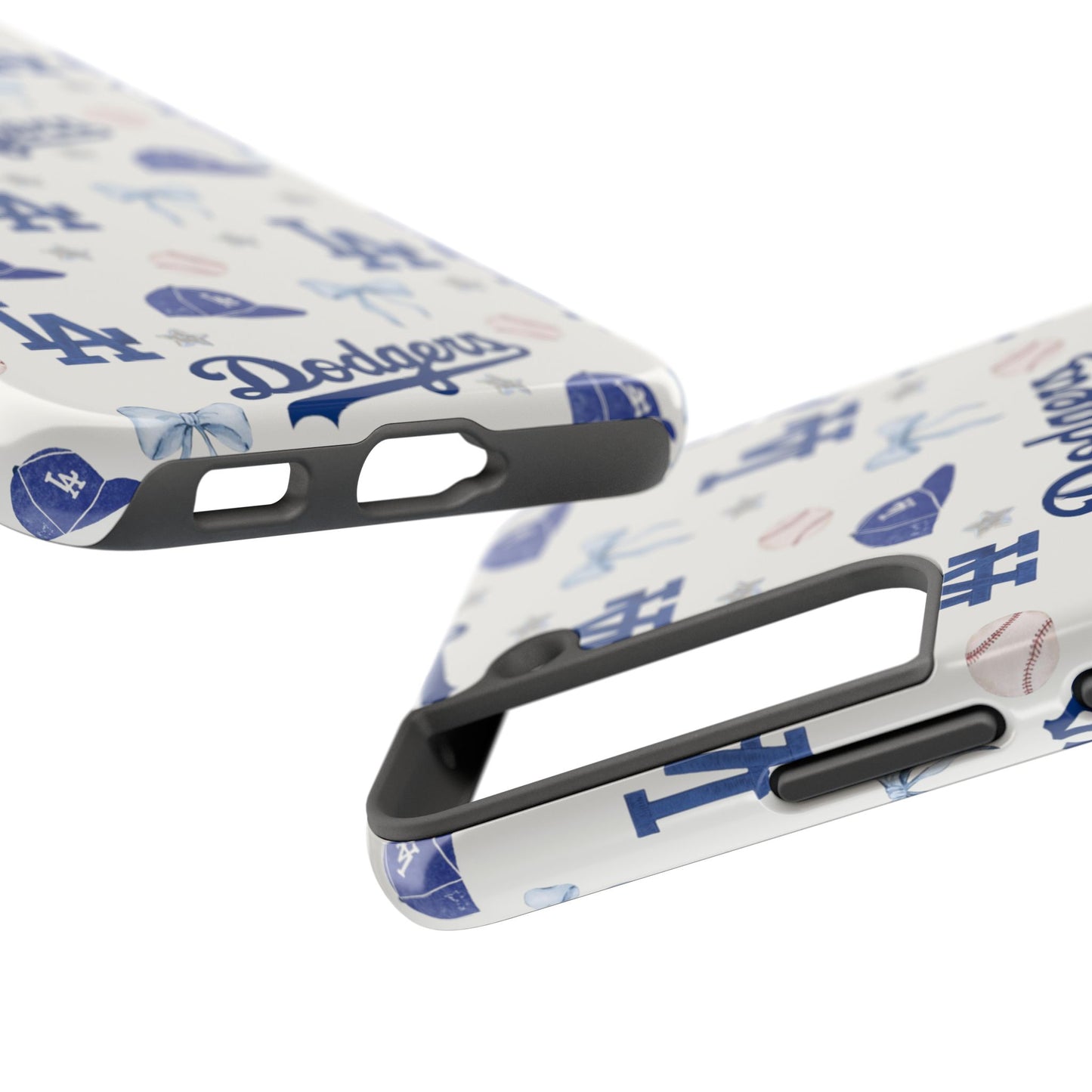 Los Angeles Dodgers Pattern Tough Phone Case — Blue Logo Baseball Design