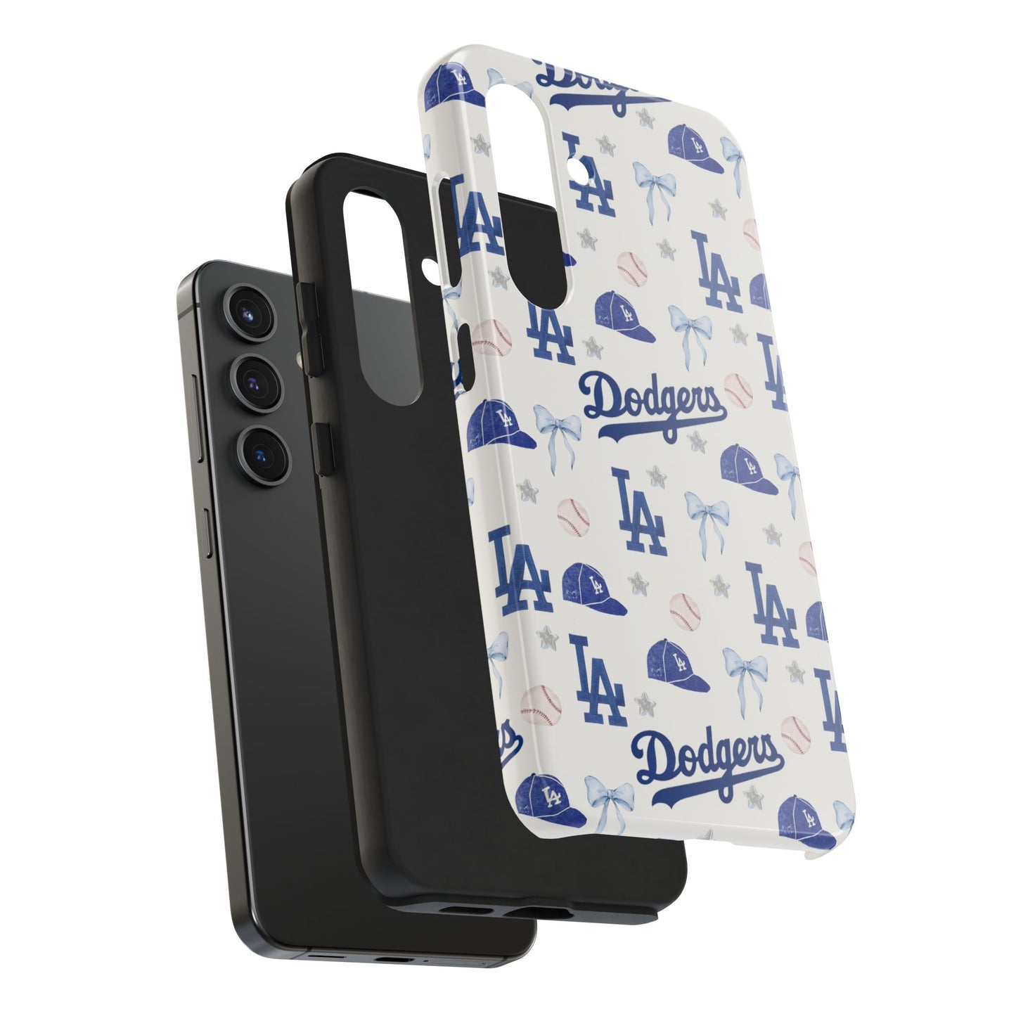 Los Angeles Dodgers Pattern Tough Phone Case — Blue Logo Baseball Design