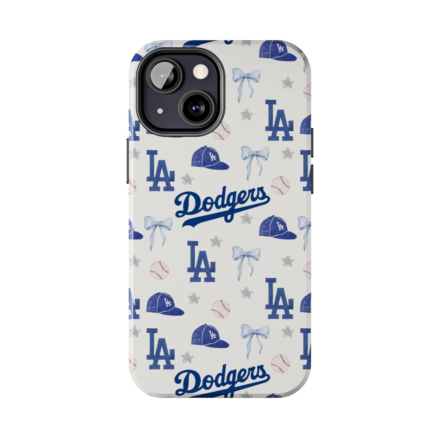 Los Angeles Dodgers Pattern Tough Phone Case — Blue Logo Baseball Design