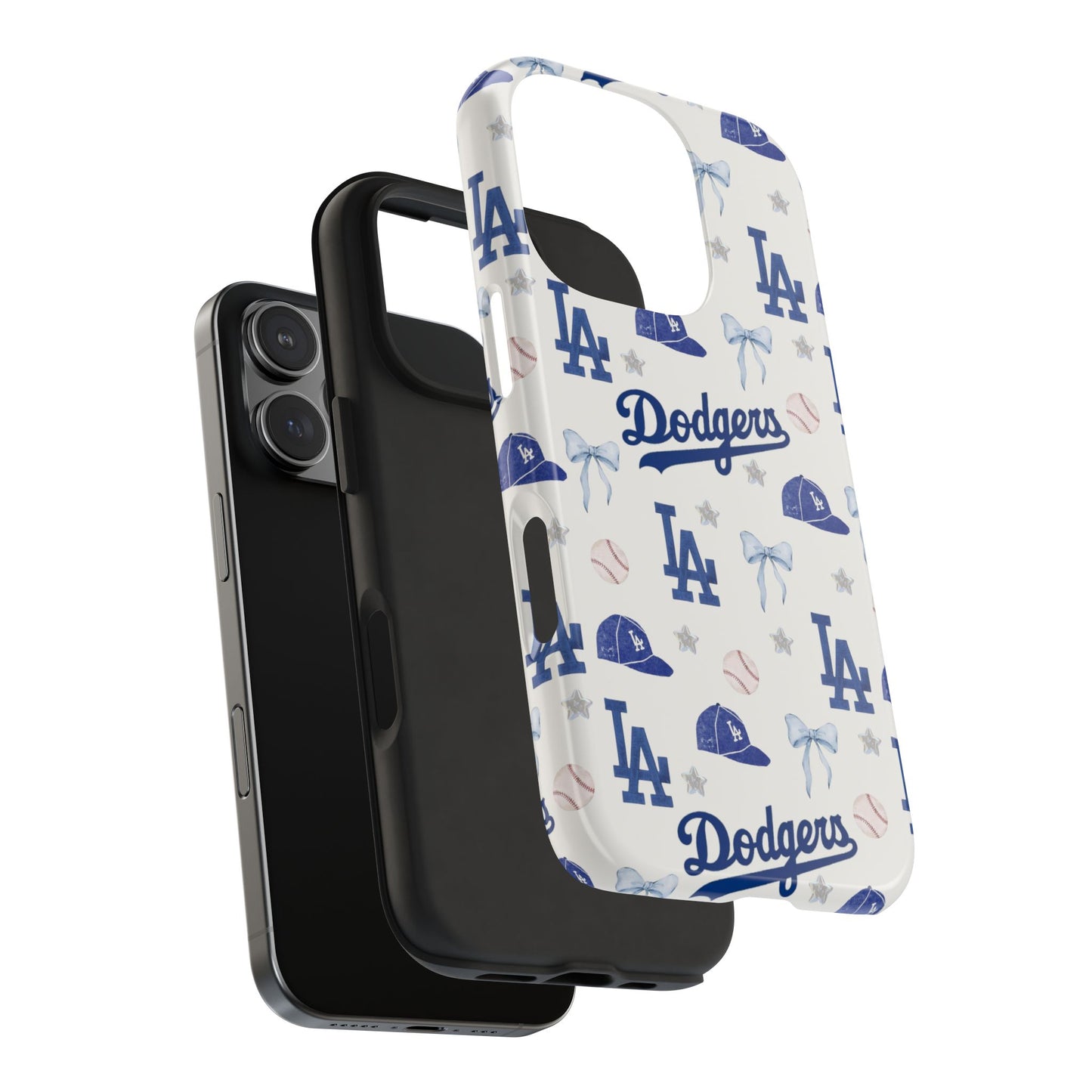 Los Angeles Dodgers Pattern Tough Phone Case — Blue Logo Baseball Design