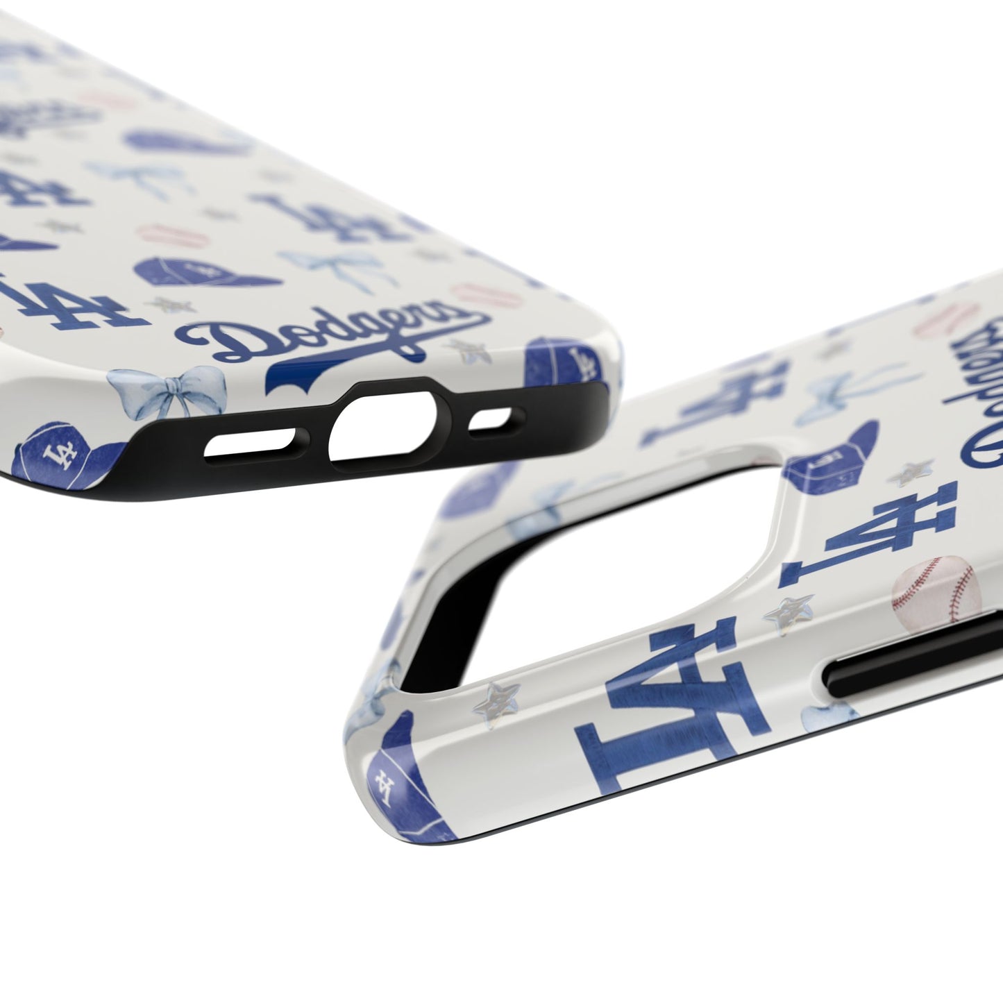Los Angeles Dodgers Pattern Tough Phone Case — Blue Logo Baseball Design