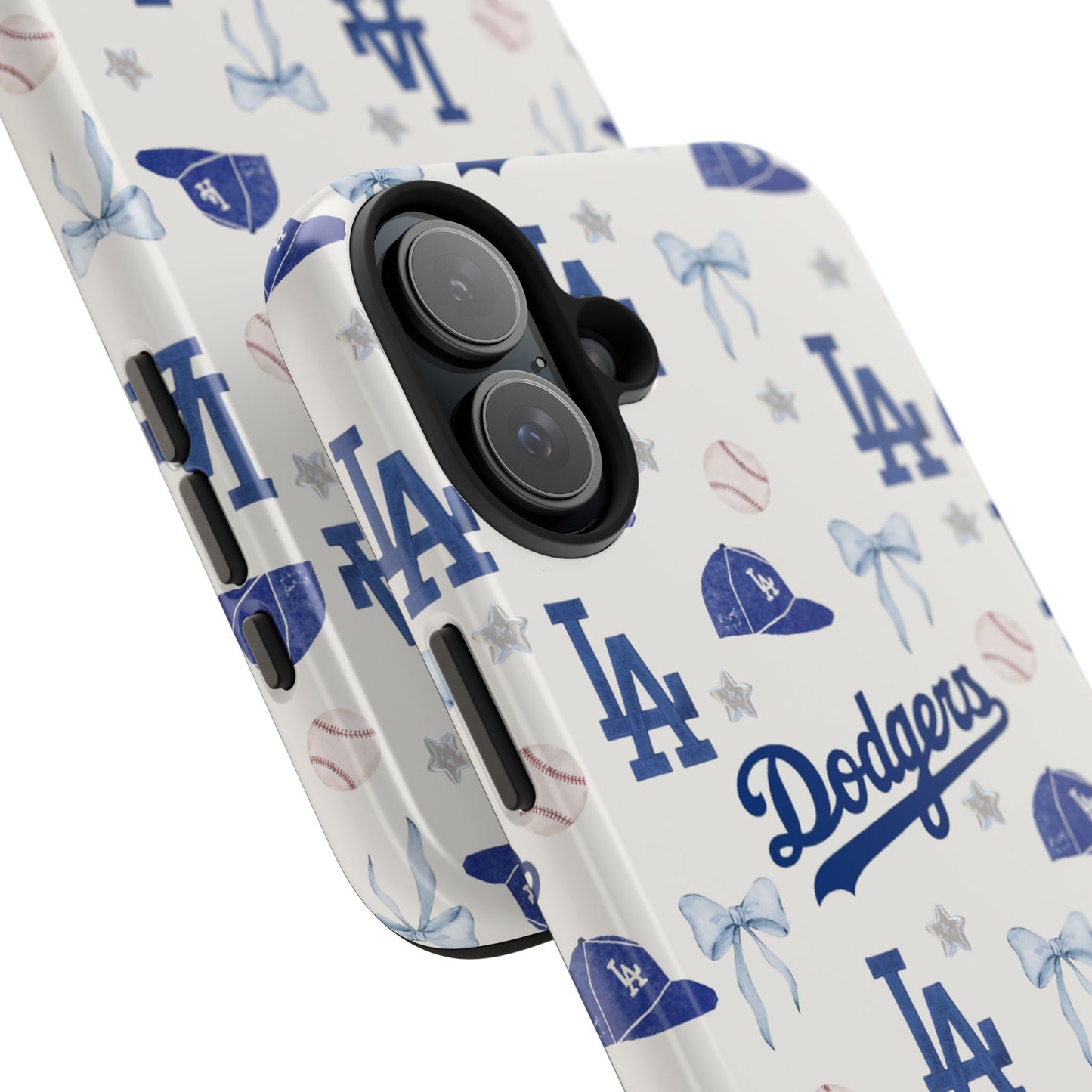 Los Angeles Dodgers Pattern Tough Phone Case — Blue Logo Baseball Design