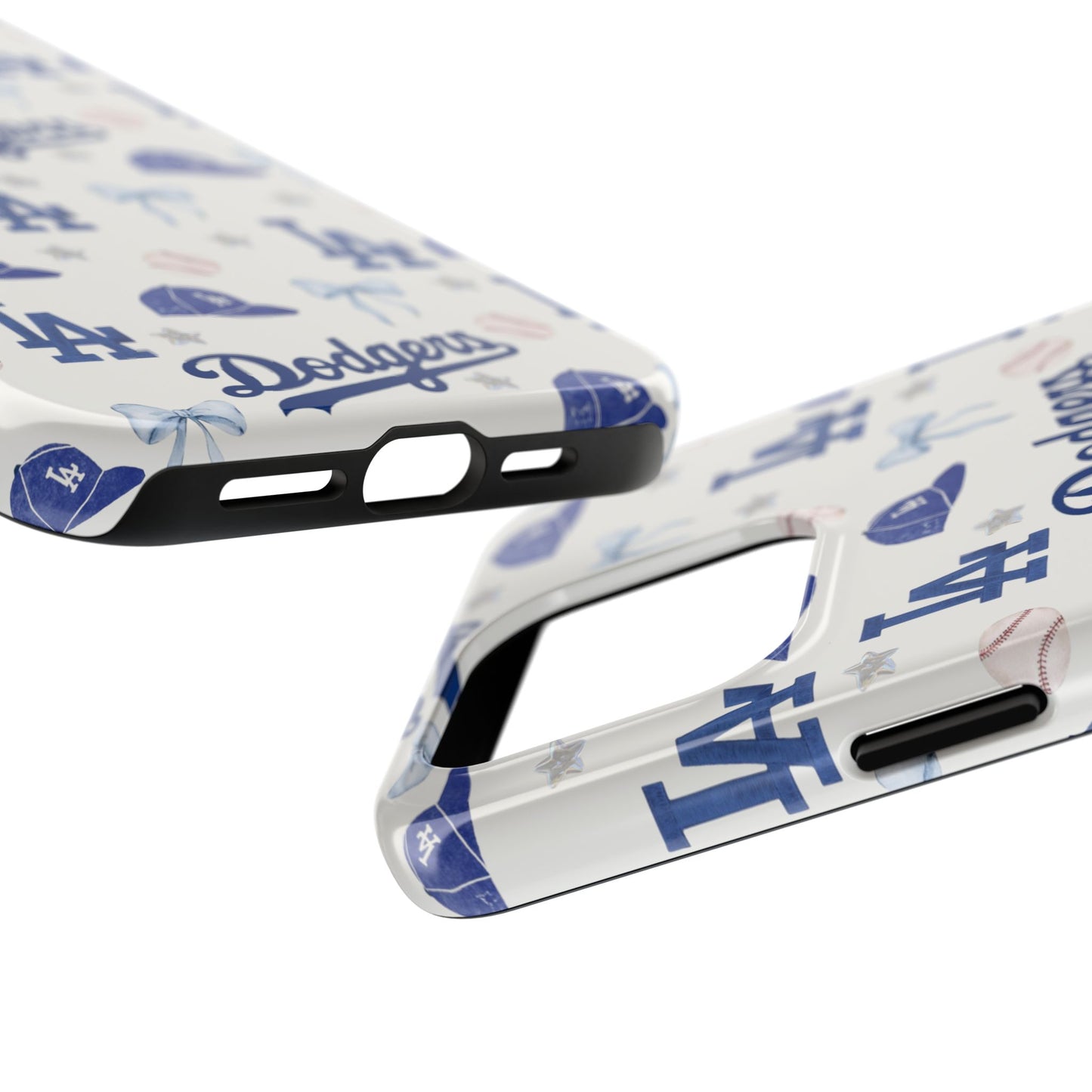 Los Angeles Dodgers Pattern Tough Phone Case — Blue Logo Baseball Design