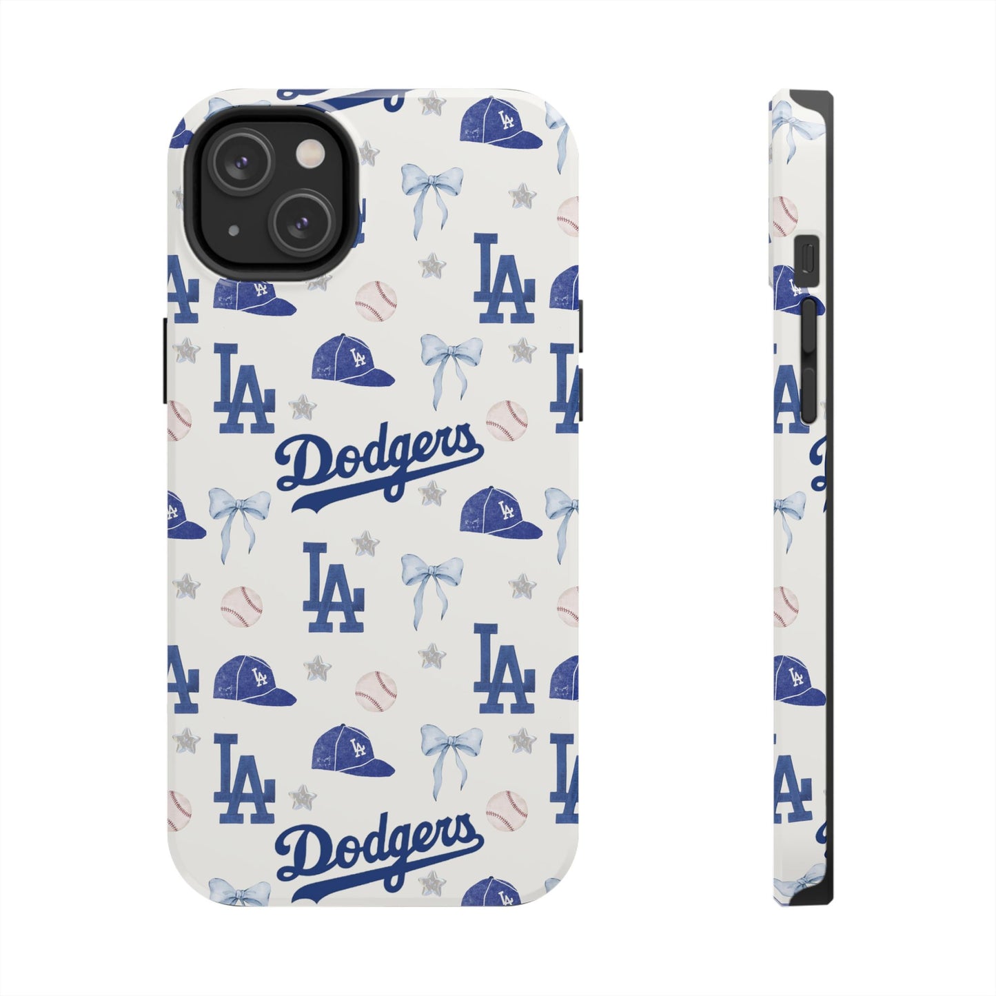 Los Angeles Dodgers Pattern Tough Phone Case — Blue Logo Baseball Design