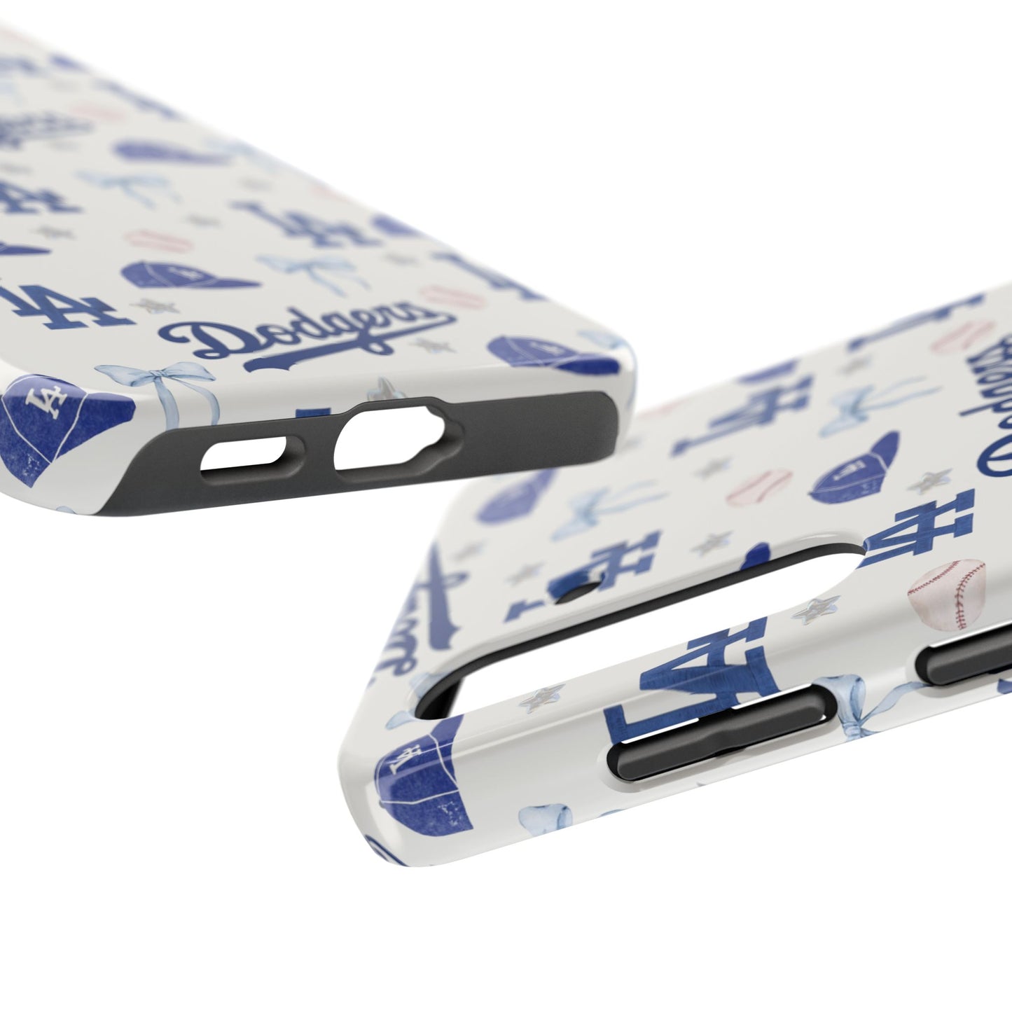 Los Angeles Dodgers Pattern Tough Phone Case — Blue Logo Baseball Design