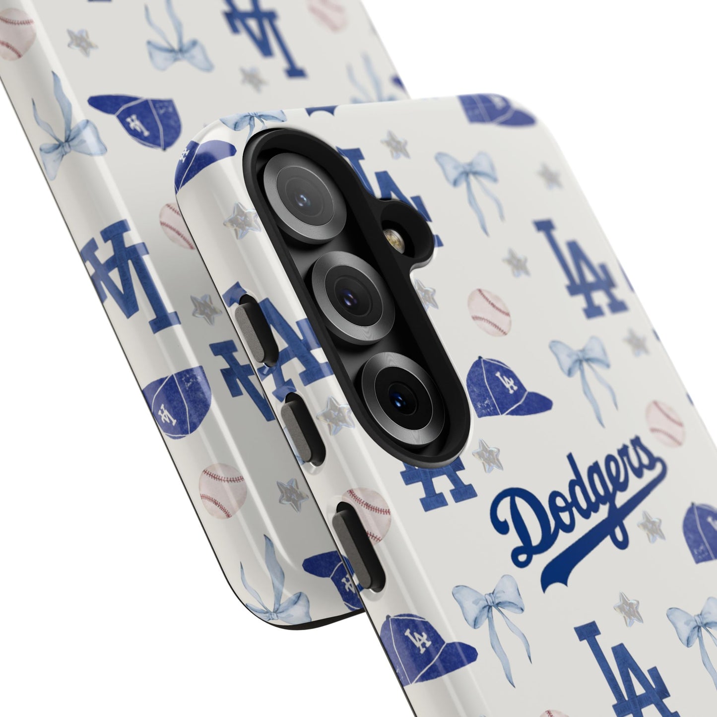 Los Angeles Dodgers Pattern Tough Phone Case — Blue Logo Baseball Design