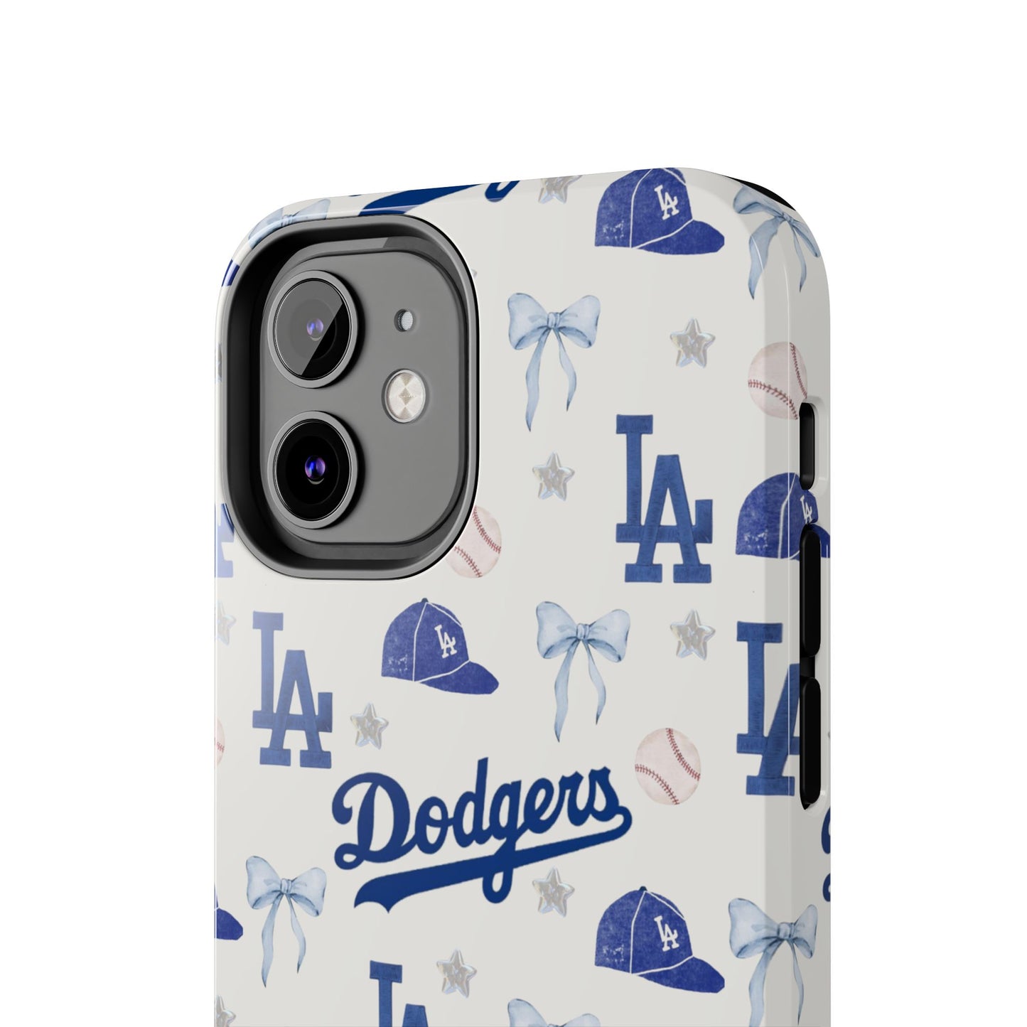 Los Angeles Dodgers Pattern Tough Phone Case — Blue Logo Baseball Design
