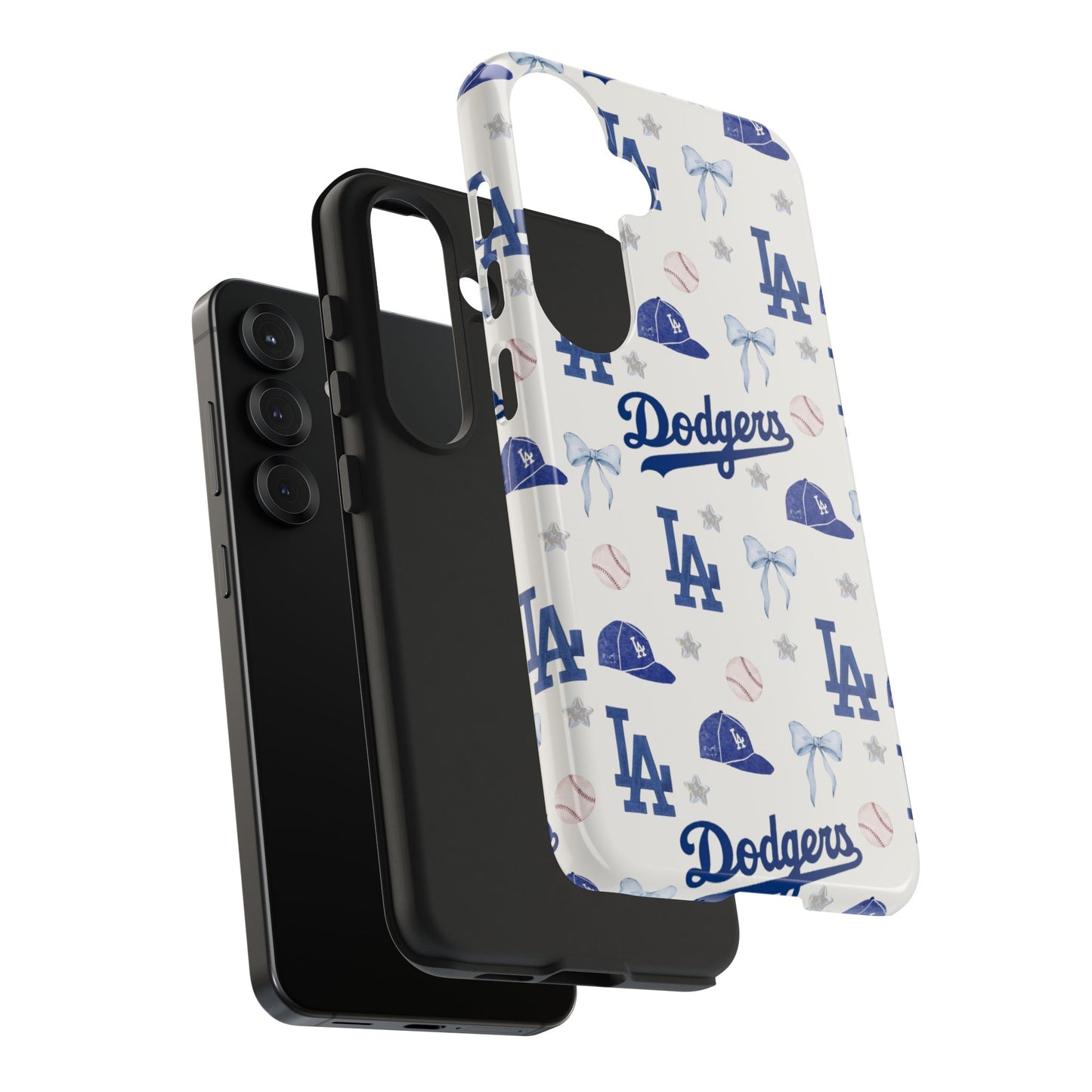Los Angeles Dodgers Pattern Tough Phone Case — Blue Logo Baseball Design