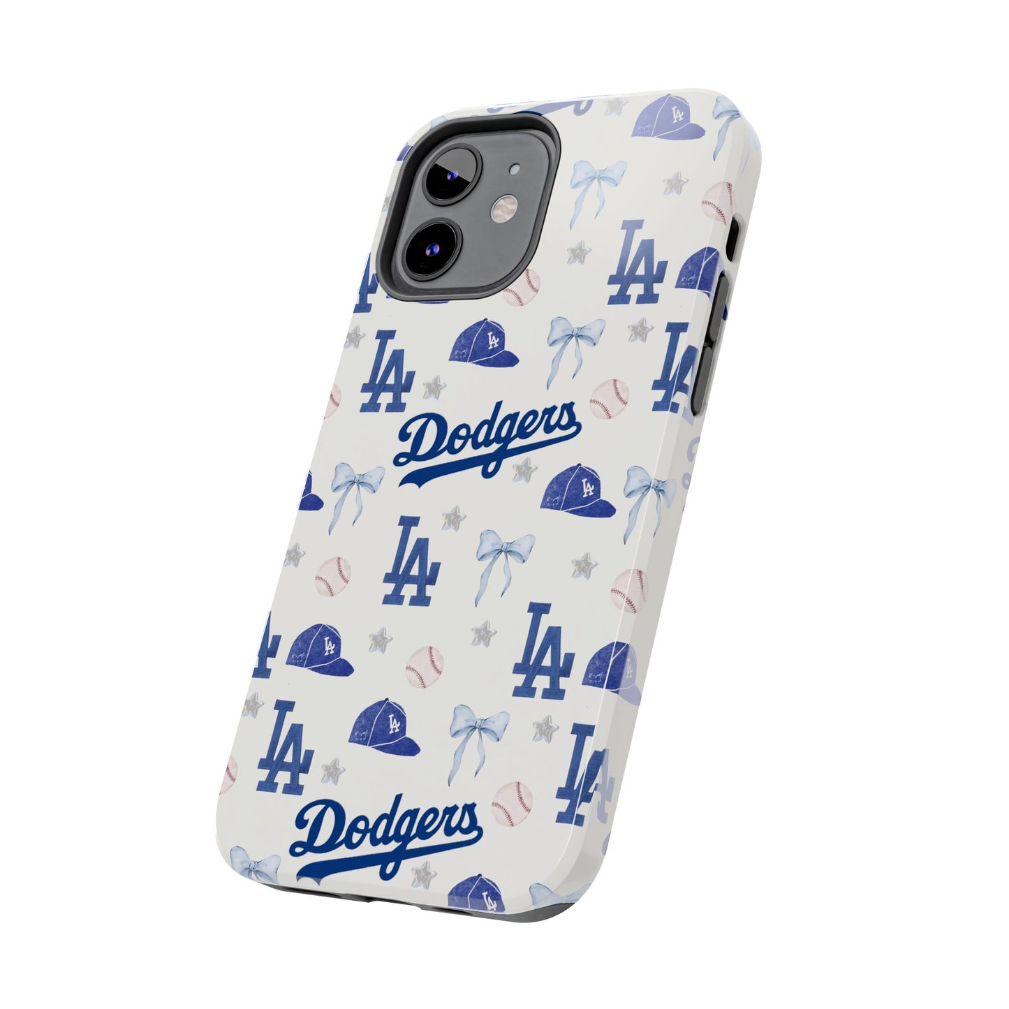 Los Angeles Dodgers Pattern Tough Phone Case — Blue Logo Baseball Design
