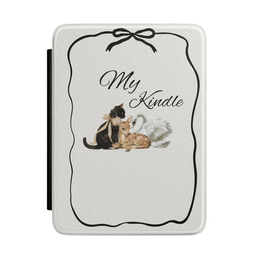 Kindle Case - "My Kindle" Cozy Cat Cover, Cute Book Lover E-Reader Sleeve