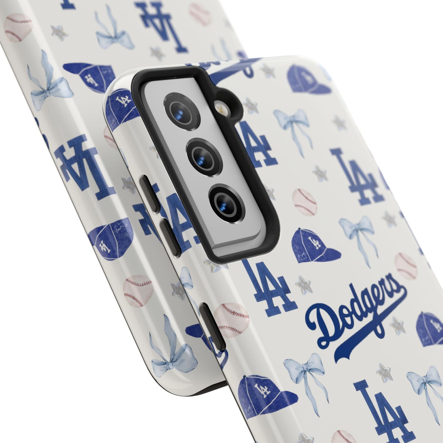 Los Angeles Dodgers Pattern Tough Phone Case — Blue Logo Baseball Design