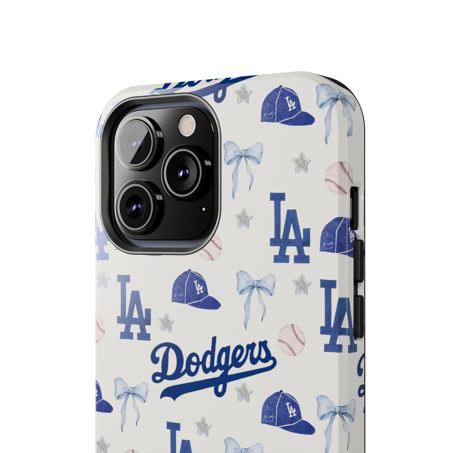 Los Angeles Dodgers Pattern Tough Phone Case — Blue Logo Baseball Design