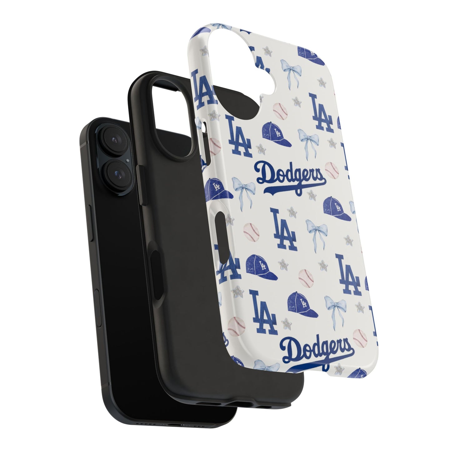 Los Angeles Dodgers Pattern Tough Phone Case — Blue Logo Baseball Design