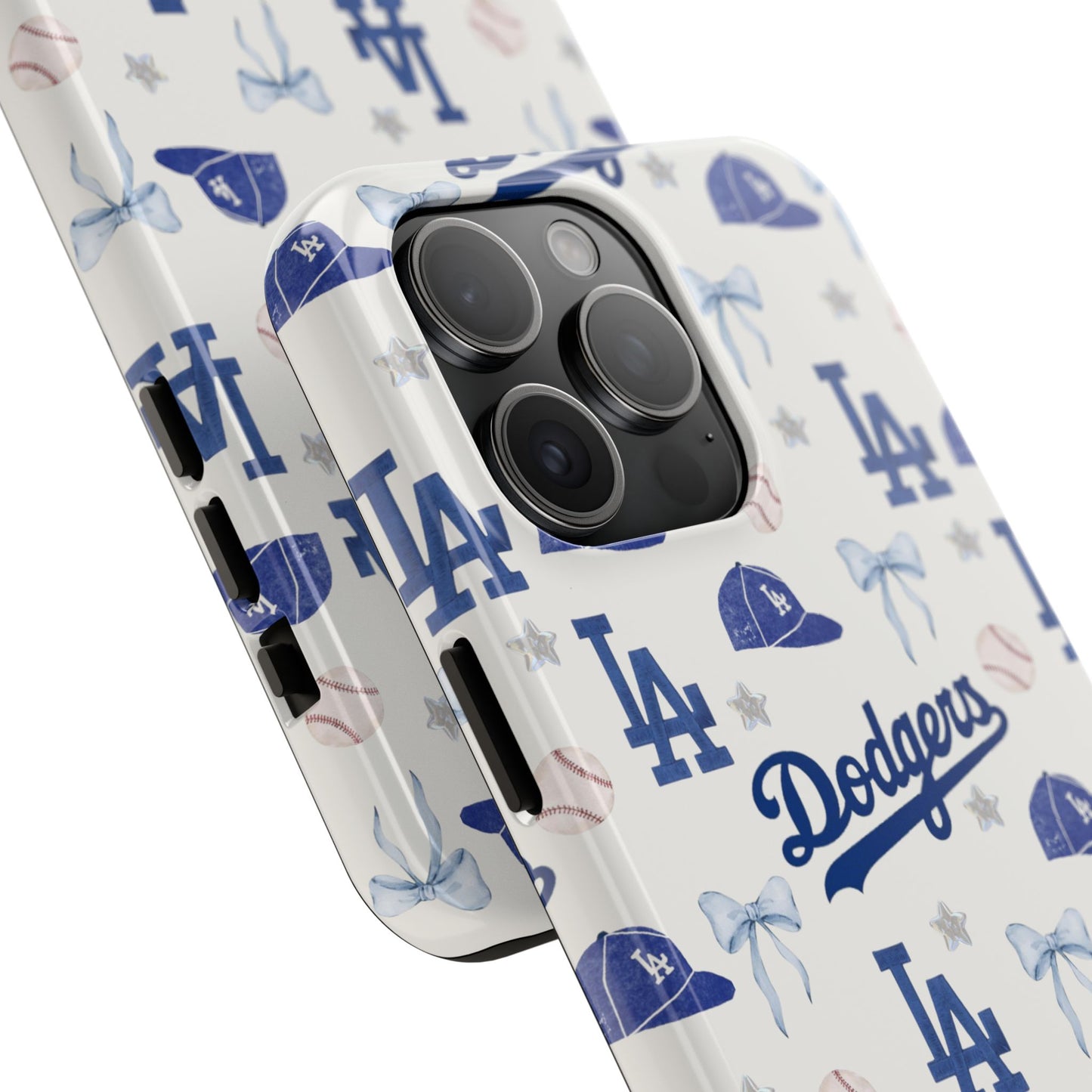 Los Angeles Dodgers Pattern Tough Phone Case — Blue Logo Baseball Design