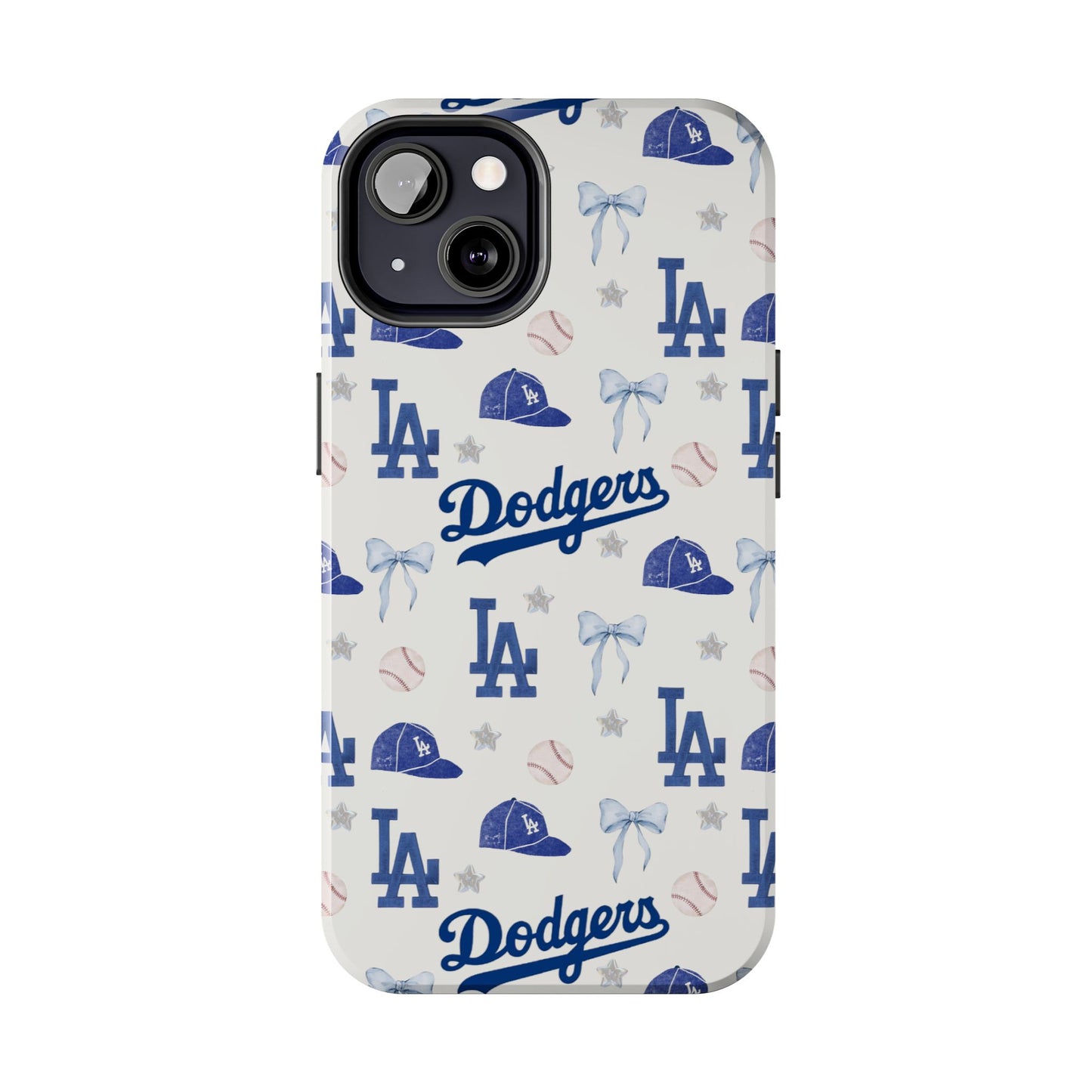 Los Angeles Dodgers Pattern Tough Phone Case — Blue Logo Baseball Design