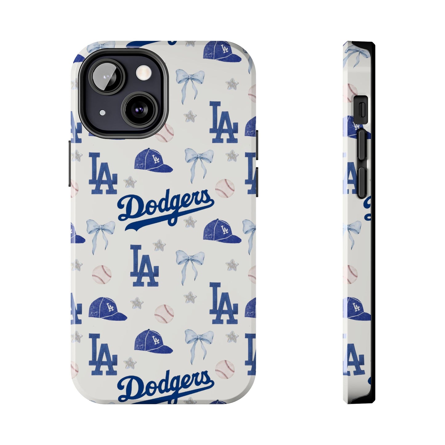 Los Angeles Dodgers Pattern Tough Phone Case — Blue Logo Baseball Design