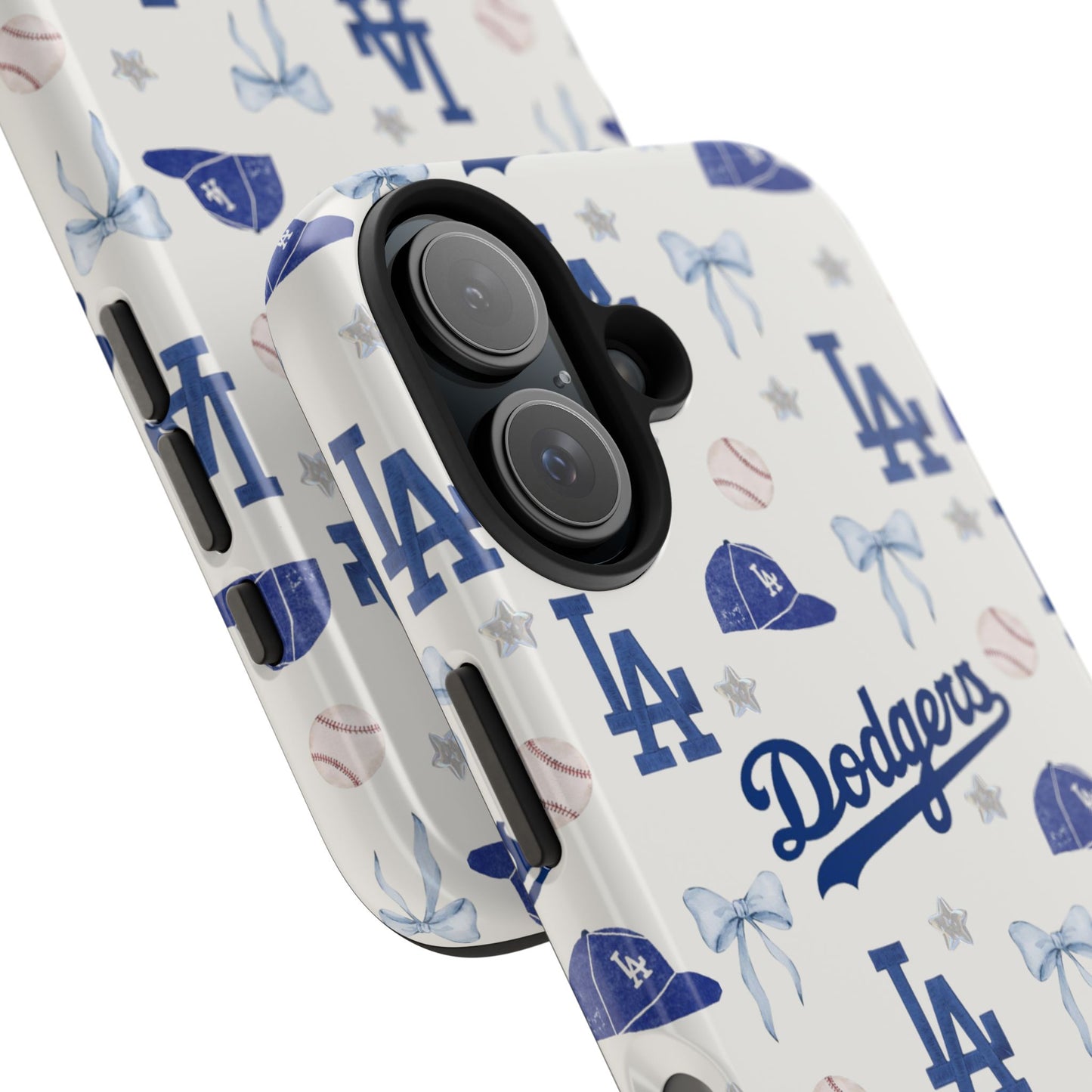 Los Angeles Dodgers Pattern Tough Phone Case — Blue Logo Baseball Design