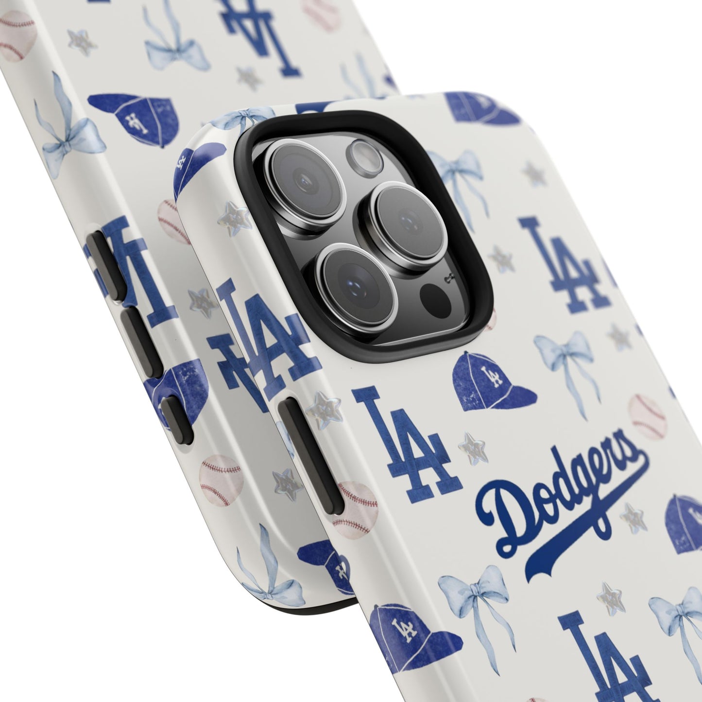 Los Angeles Dodgers Pattern Tough Phone Case — Blue Logo Baseball Design