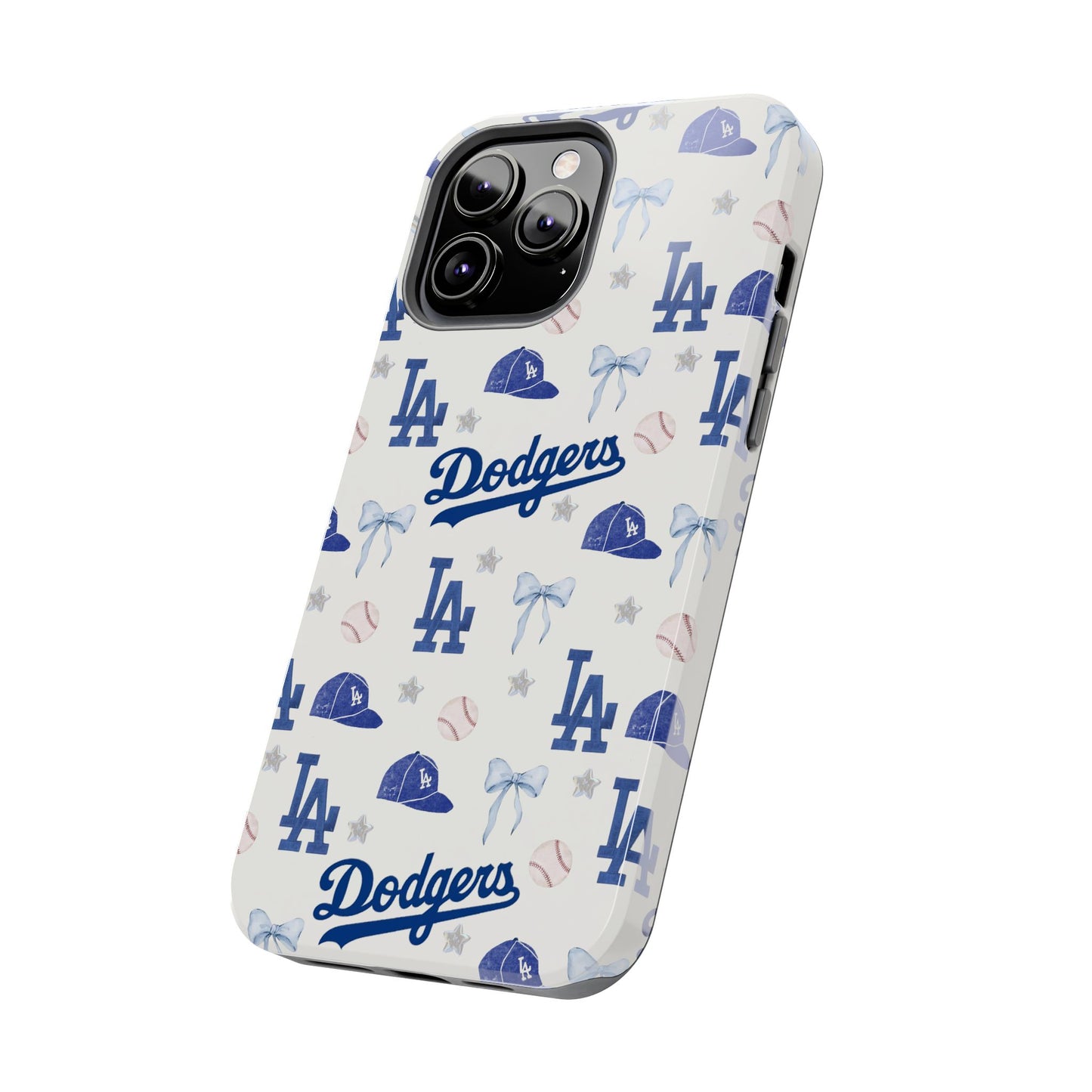 Los Angeles Dodgers Pattern Tough Phone Case — Blue Logo Baseball Design