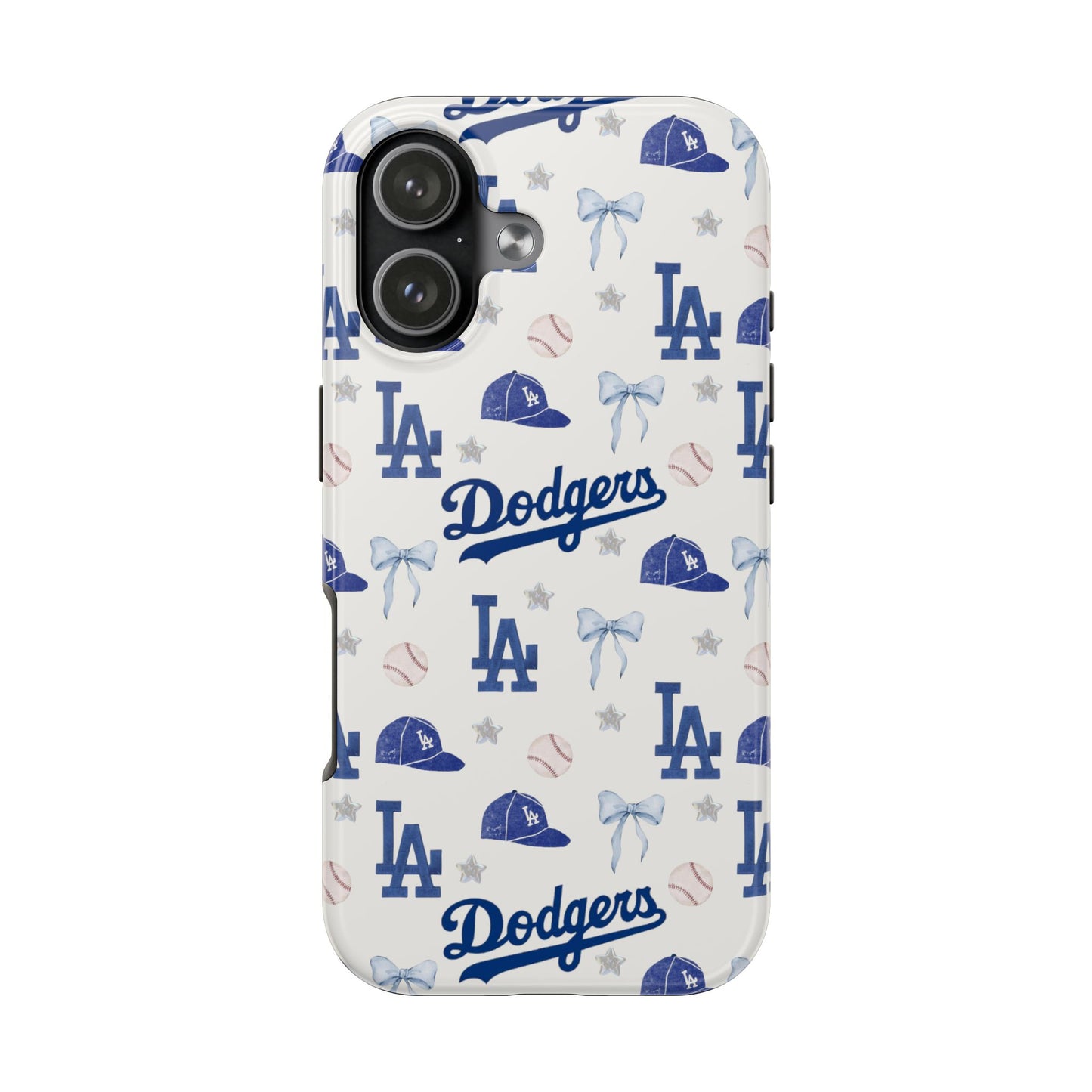 Los Angeles Dodgers Pattern Tough Phone Case — Blue Logo Baseball Design