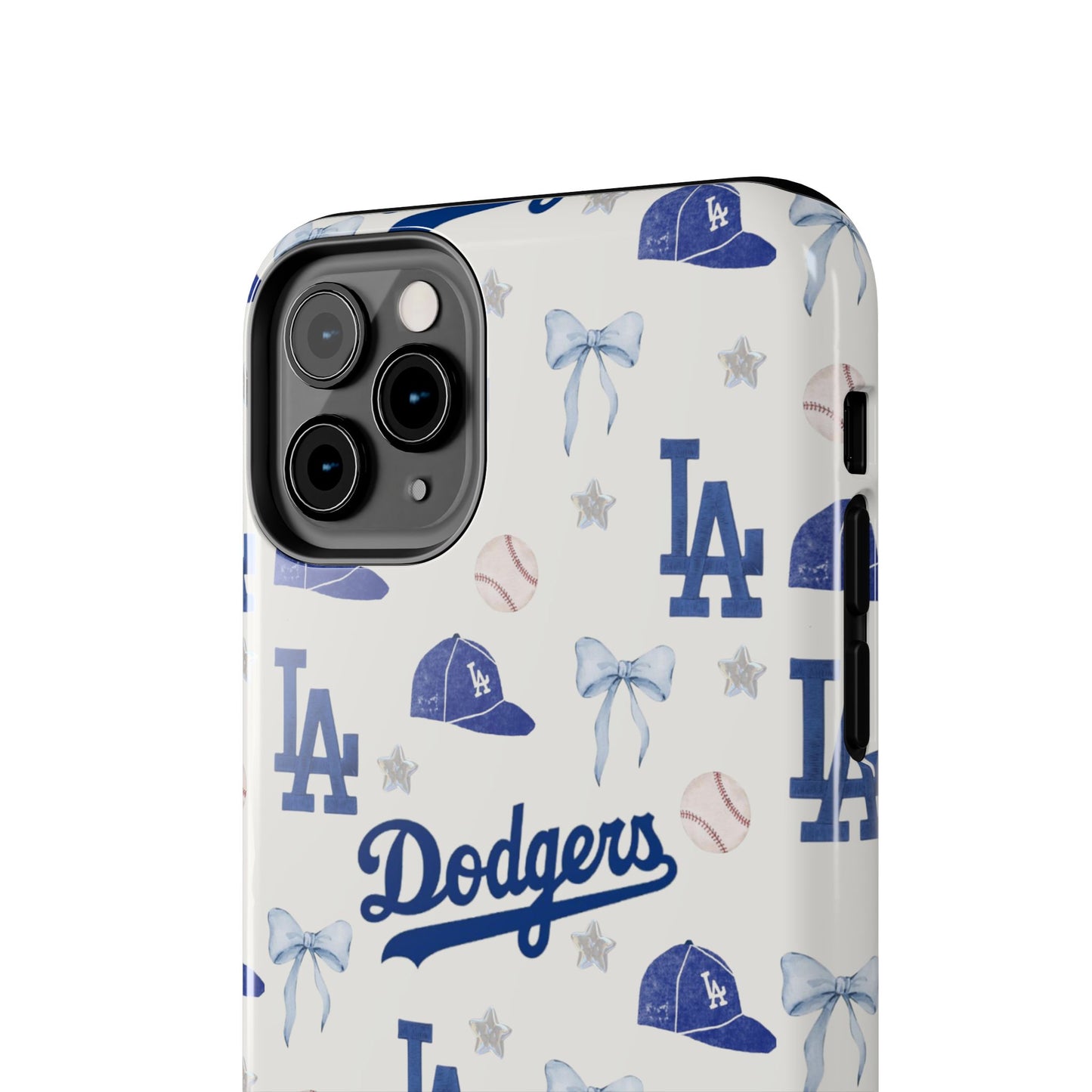 Los Angeles Dodgers Pattern Tough Phone Case — Blue Logo Baseball Design
