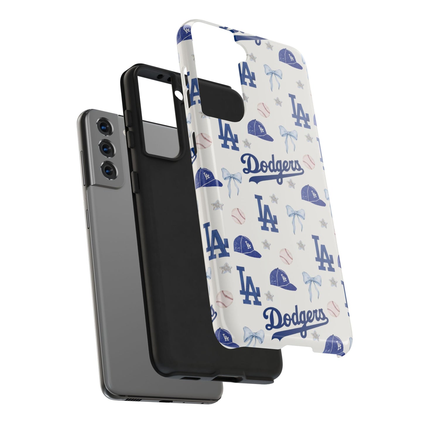 Los Angeles Dodgers Pattern Tough Phone Case — Blue Logo Baseball Design