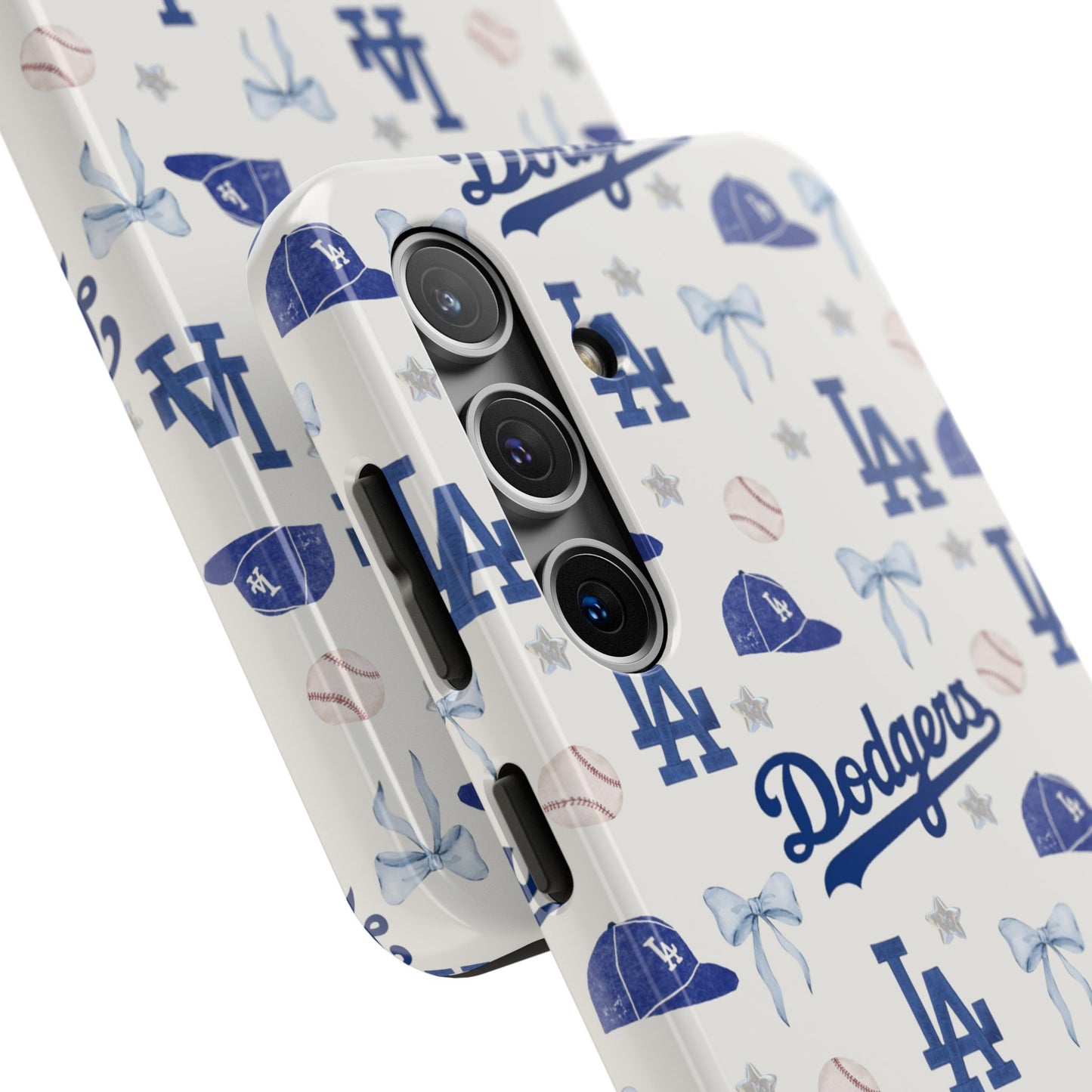 Los Angeles Dodgers Pattern Tough Phone Case — Blue Logo Baseball Design