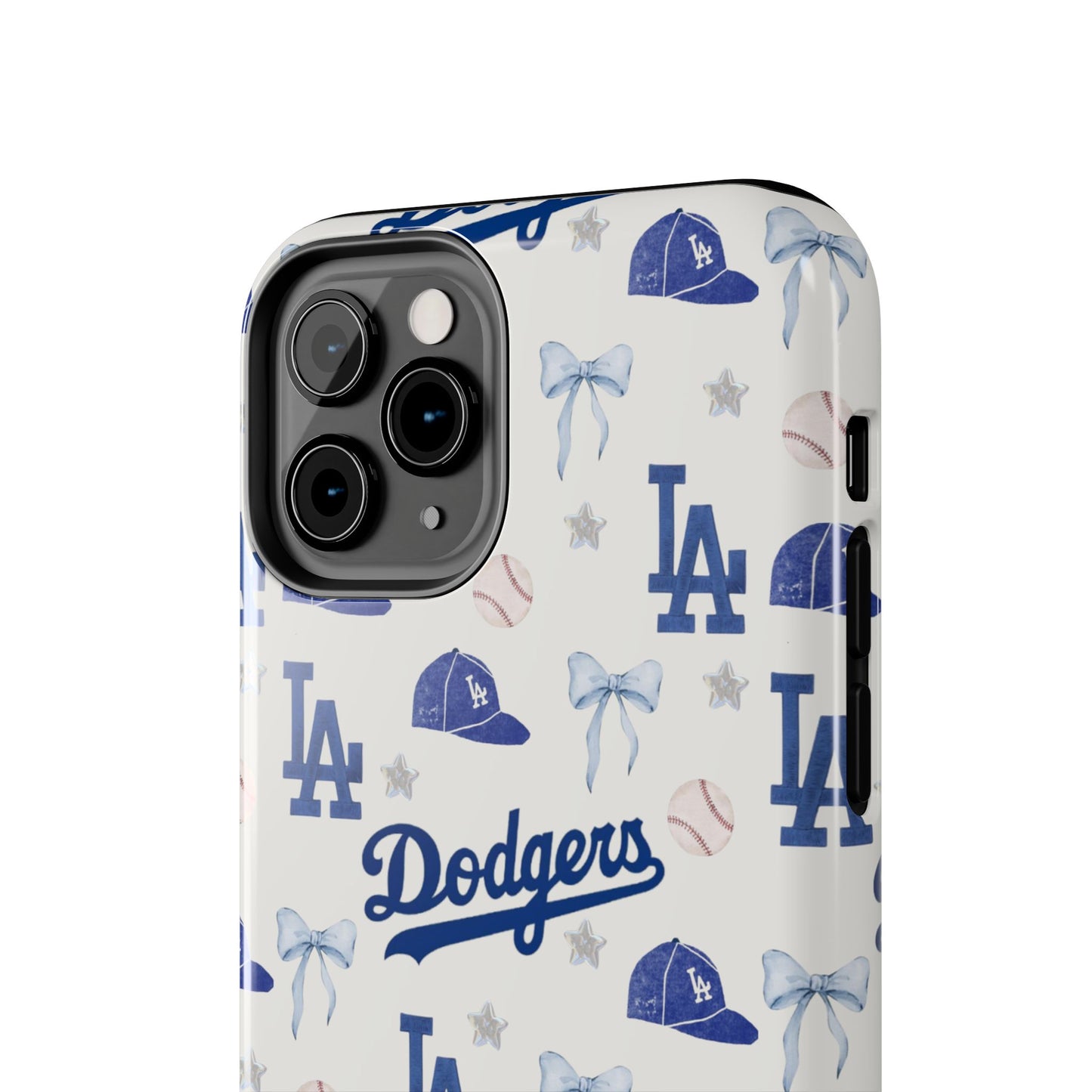 Los Angeles Dodgers Pattern Tough Phone Case — Blue Logo Baseball Design