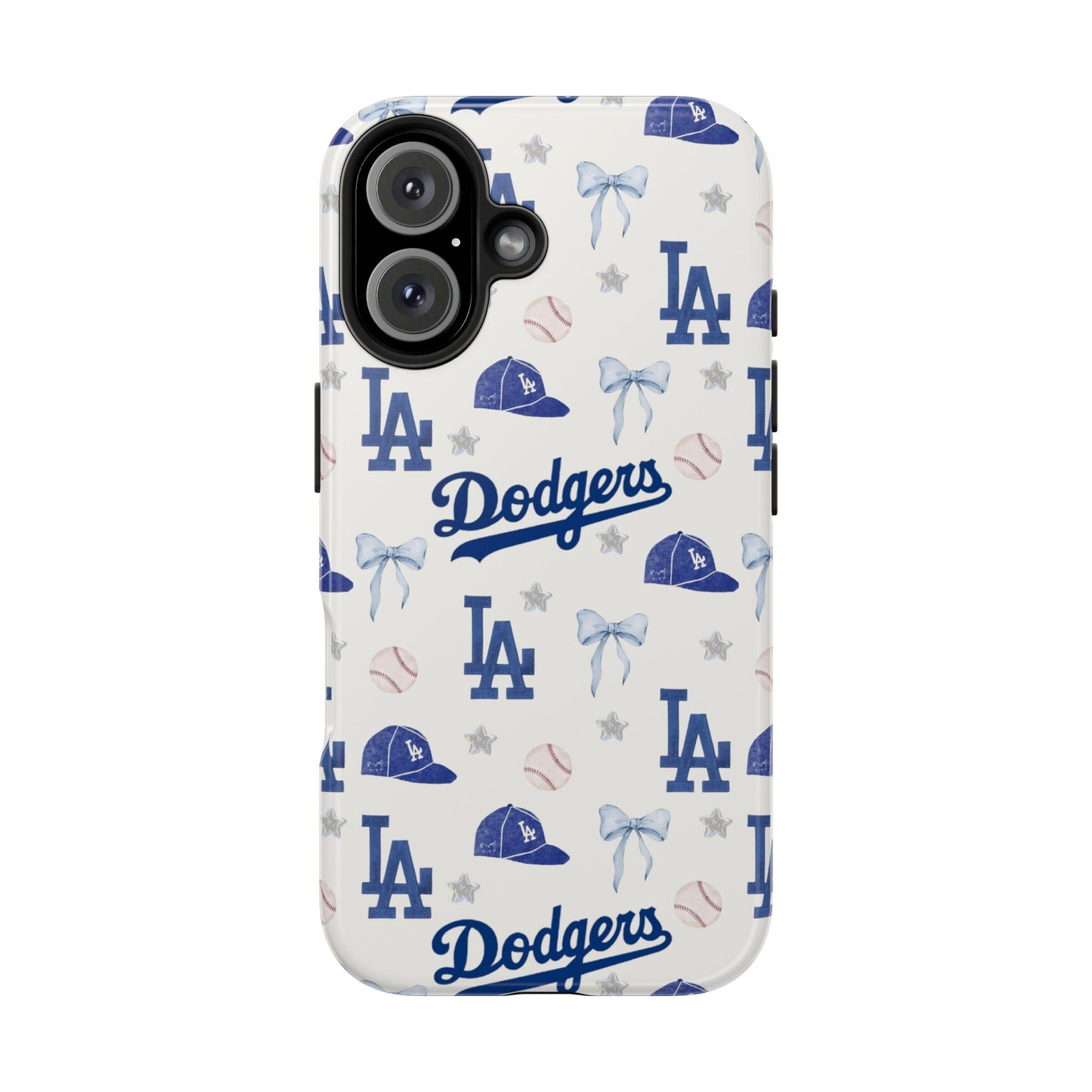 Los Angeles Dodgers Pattern Tough Phone Case — Blue Logo Baseball Design