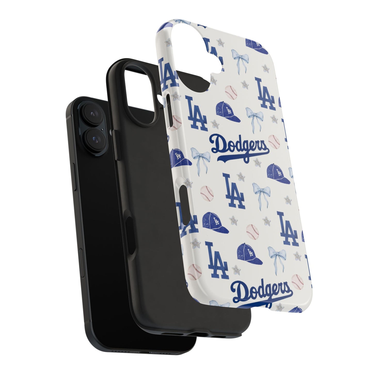 Los Angeles Dodgers Pattern Tough Phone Case — Blue Logo Baseball Design
