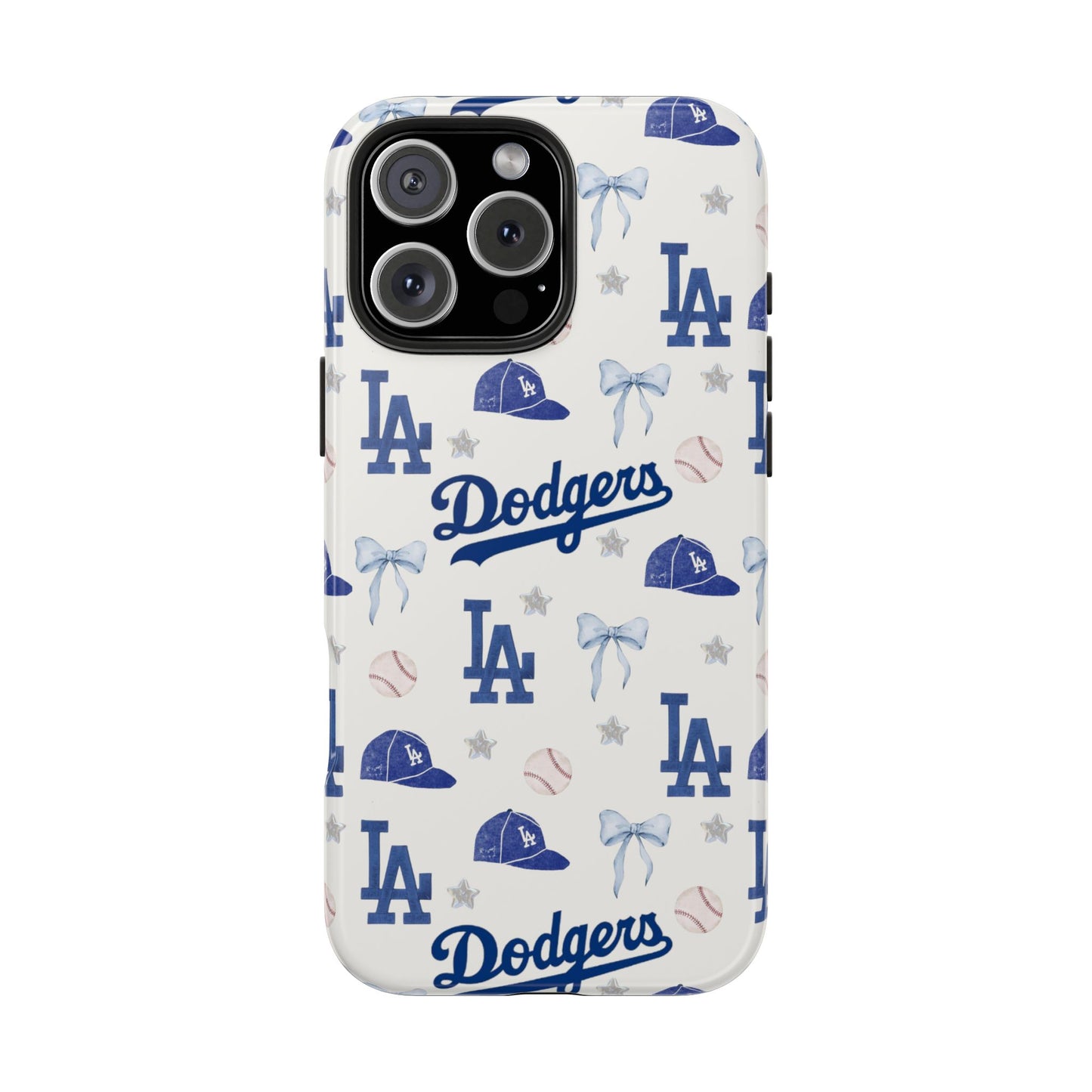 Los Angeles Dodgers Pattern Tough Phone Case — Blue Logo Baseball Design