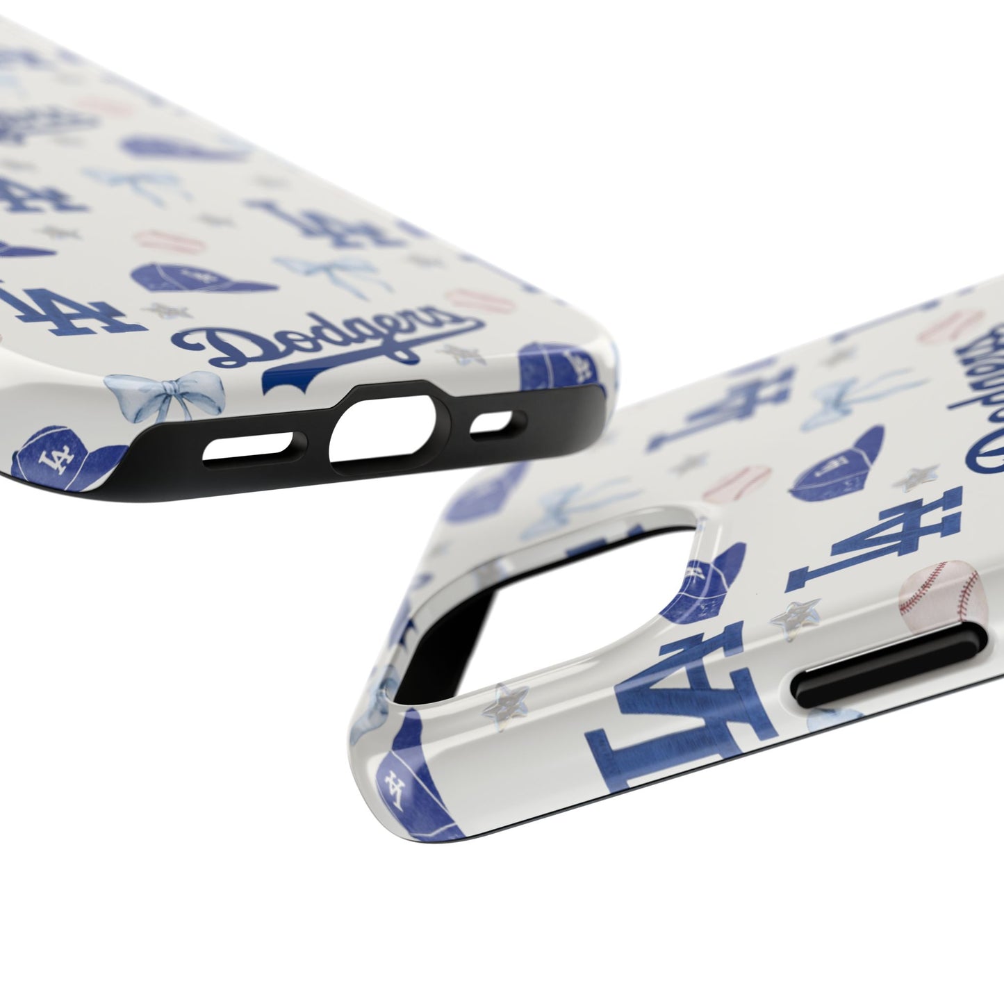 Los Angeles Dodgers Pattern Tough Phone Case — Blue Logo Baseball Design