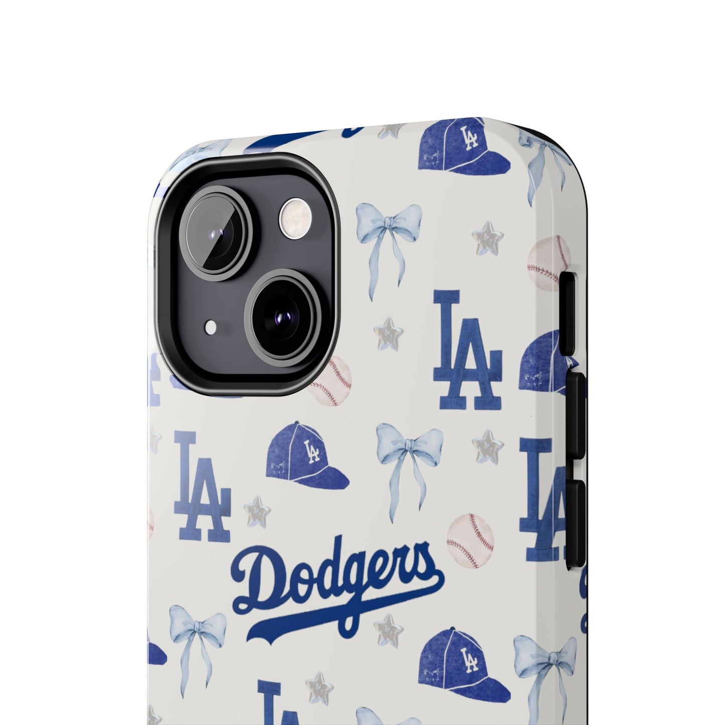 Los Angeles Dodgers Pattern Tough Phone Case — Blue Logo Baseball Design
