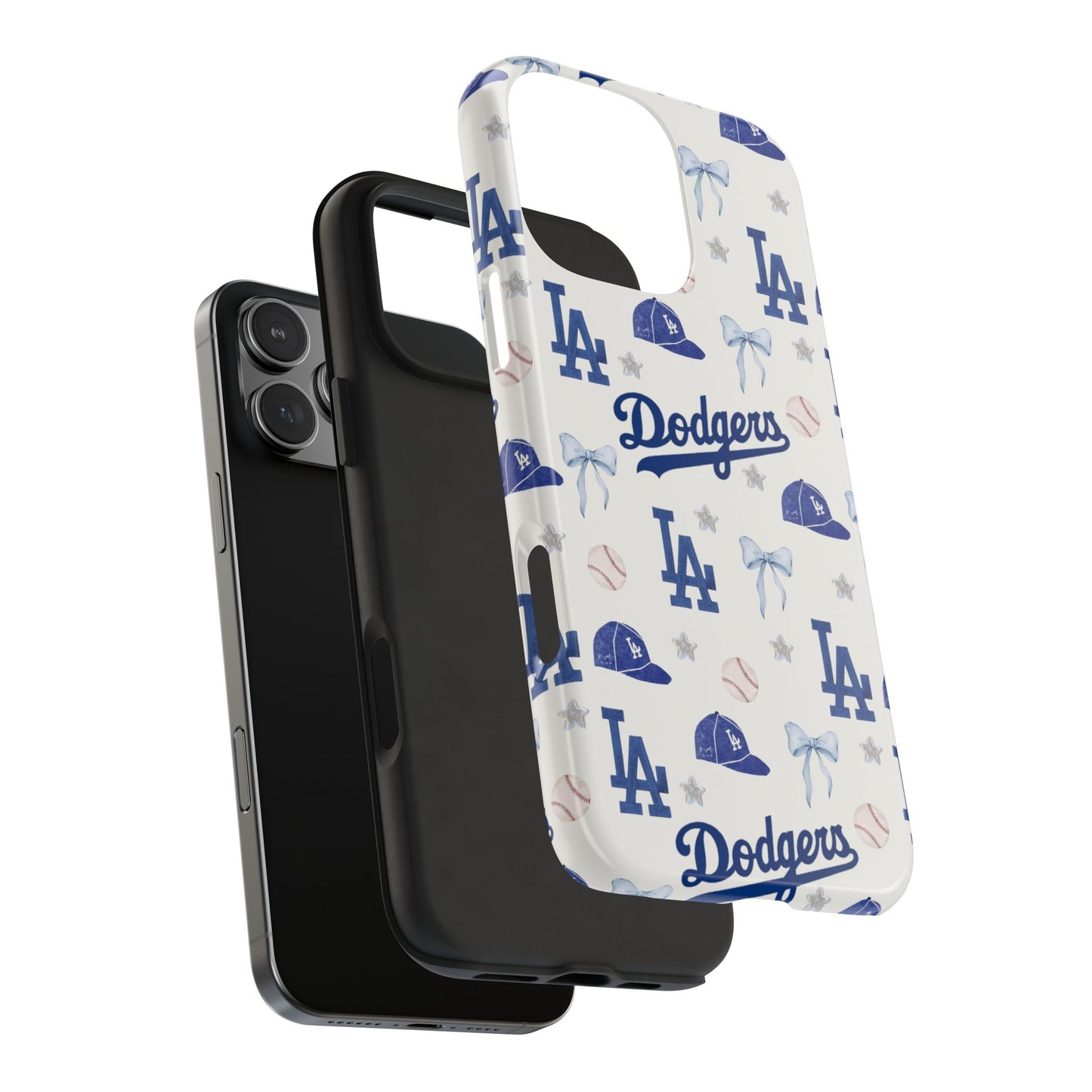 Los Angeles Dodgers Pattern Tough Phone Case — Blue Logo Baseball Design