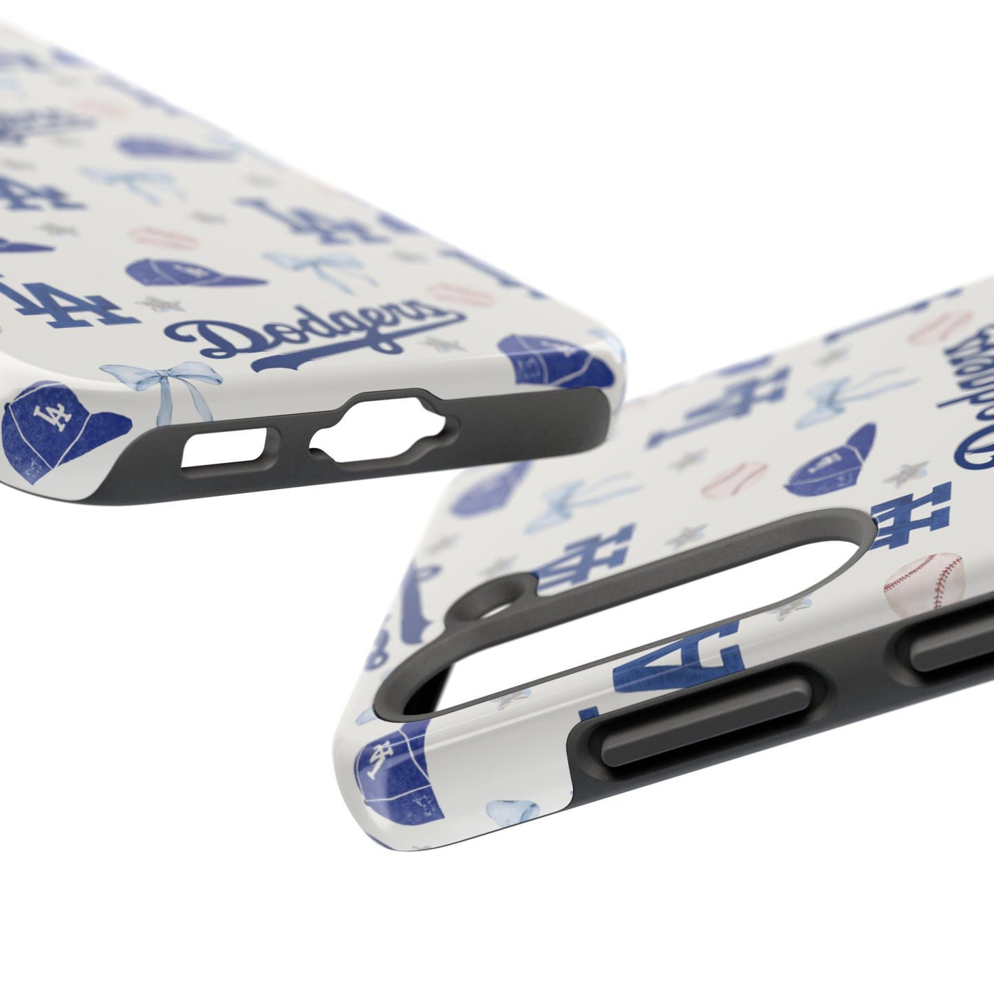 Los Angeles Dodgers Pattern Tough Phone Case — Blue Logo Baseball Design