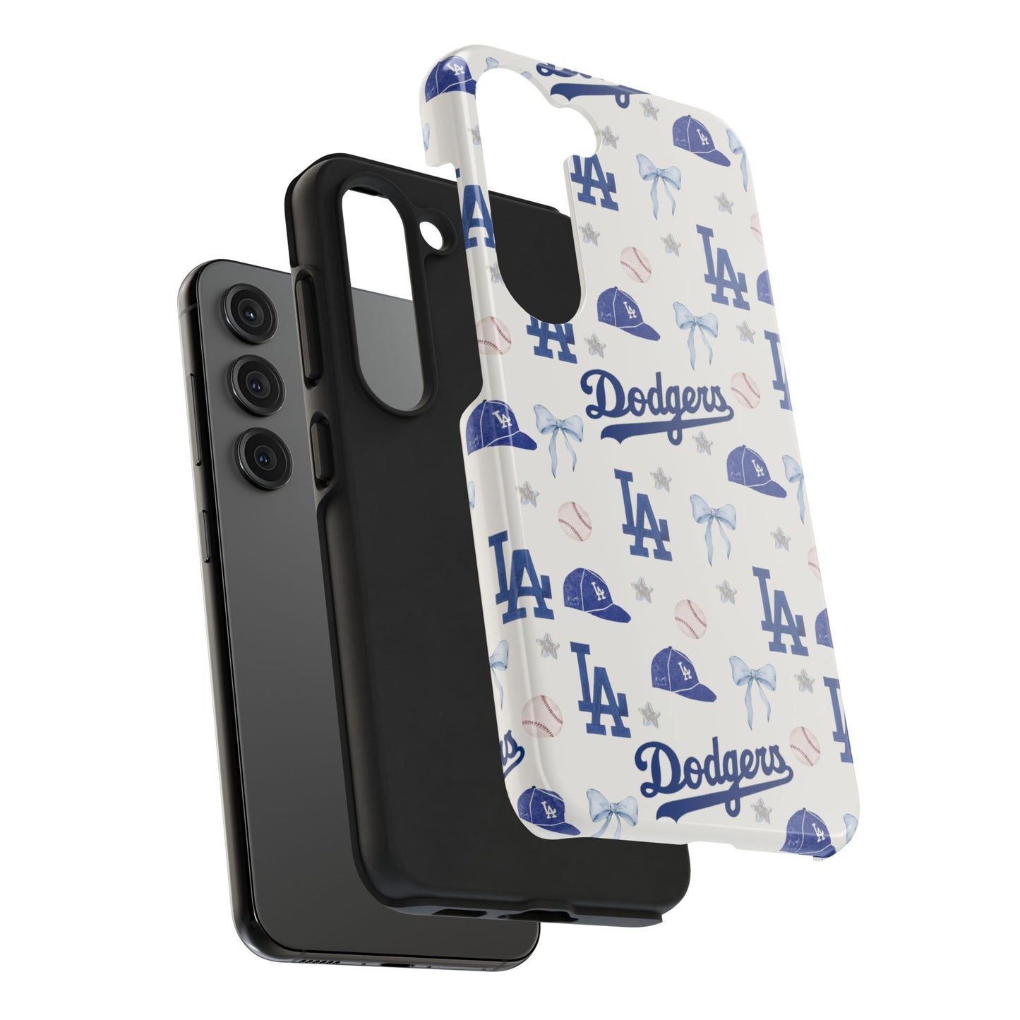Los Angeles Dodgers Pattern Tough Phone Case — Blue Logo Baseball Design