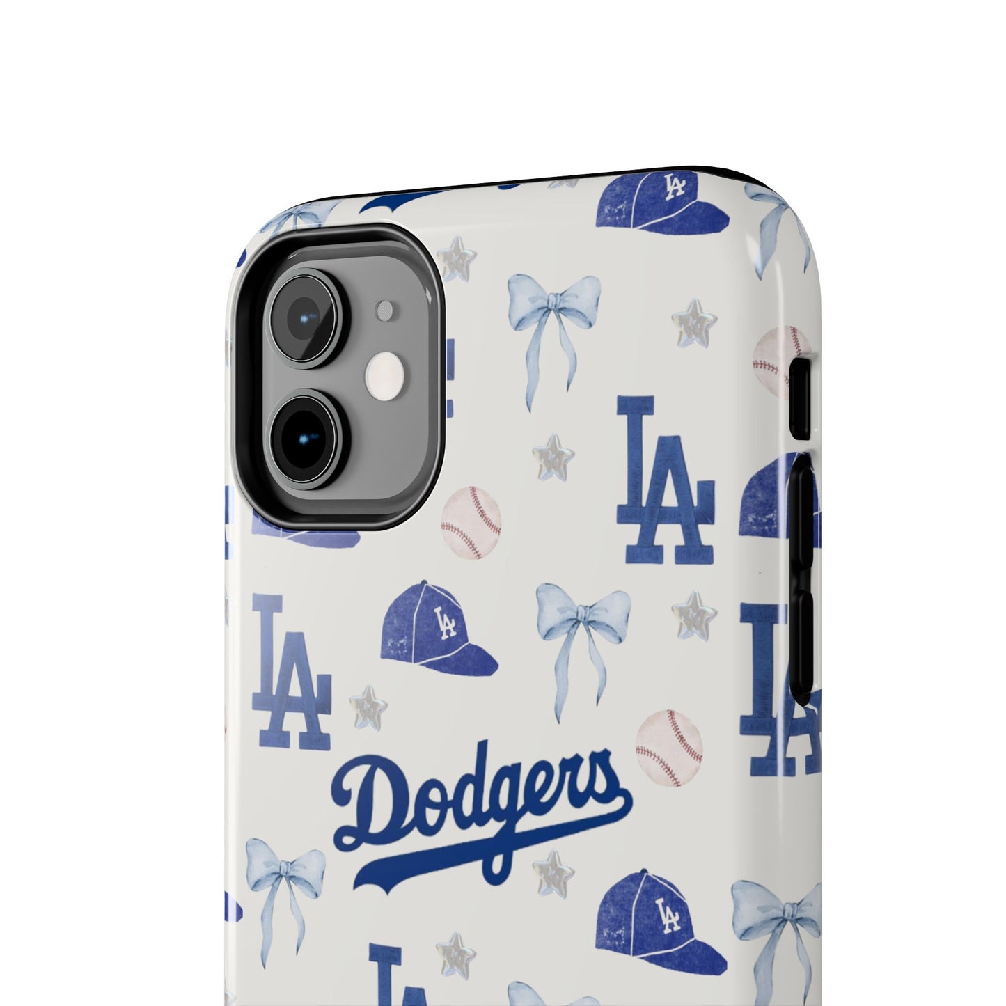 Los Angeles Dodgers Pattern Tough Phone Case — Blue Logo Baseball Design