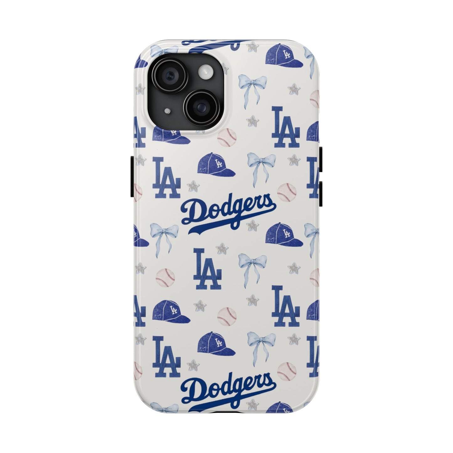 Los Angeles Dodgers Pattern Tough Phone Case — Blue Logo Baseball Design